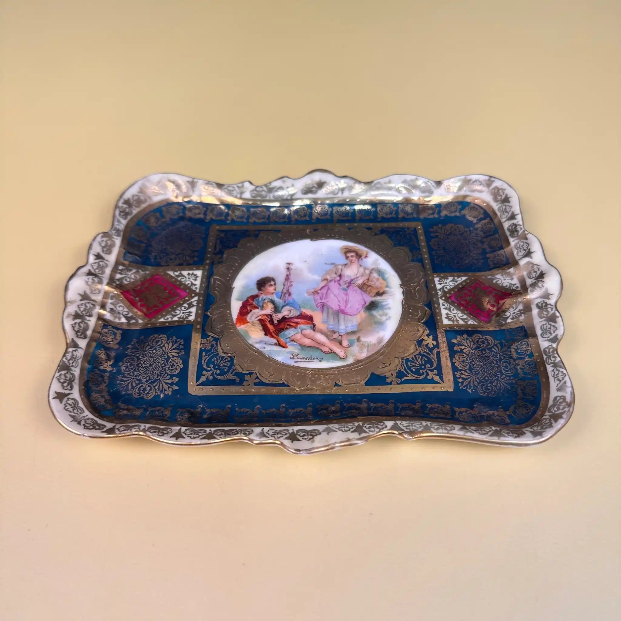 【アンティーク】 ミニティーカップ&ポット&ソーサーセット /  ミニスプーン付き5P イギリス直輸入