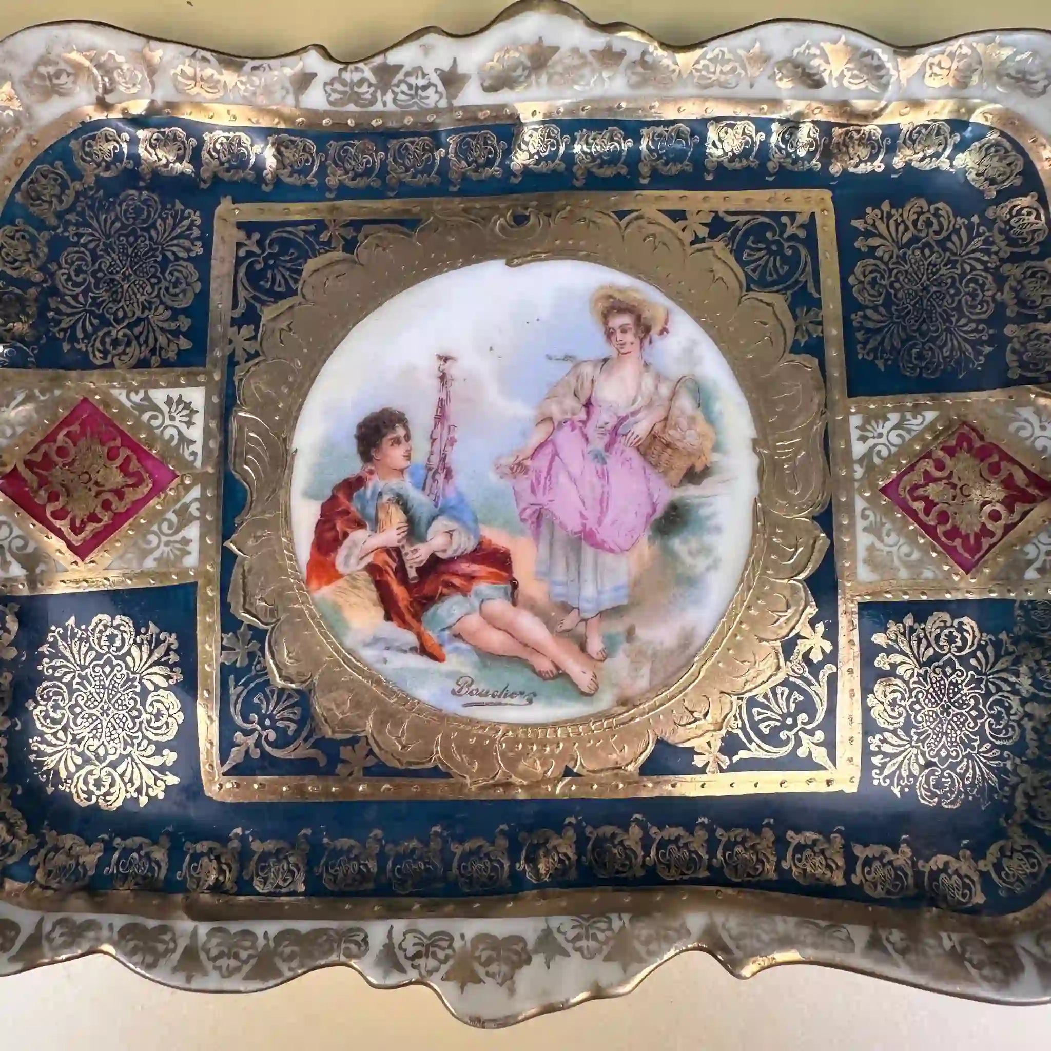 【アンティーク】 ミニティーカップ&ポット&ソーサーセット /  ミニスプーン付き5P イギリス直輸入