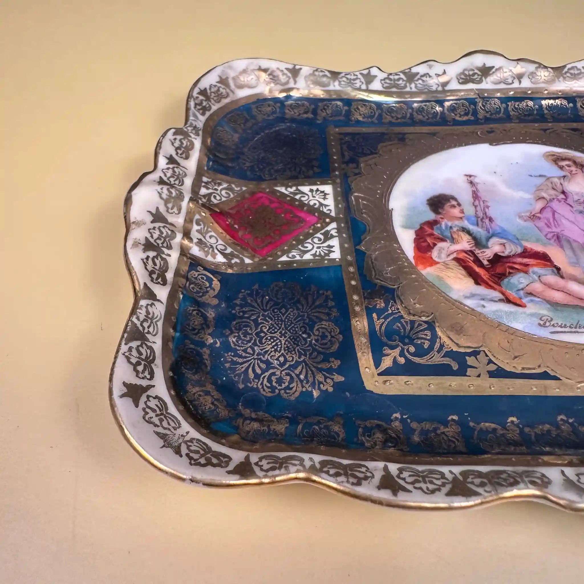 【アンティーク】 ミニティーカップ&ポット&ソーサーセット /  ミニスプーン付き5P イギリス直輸入