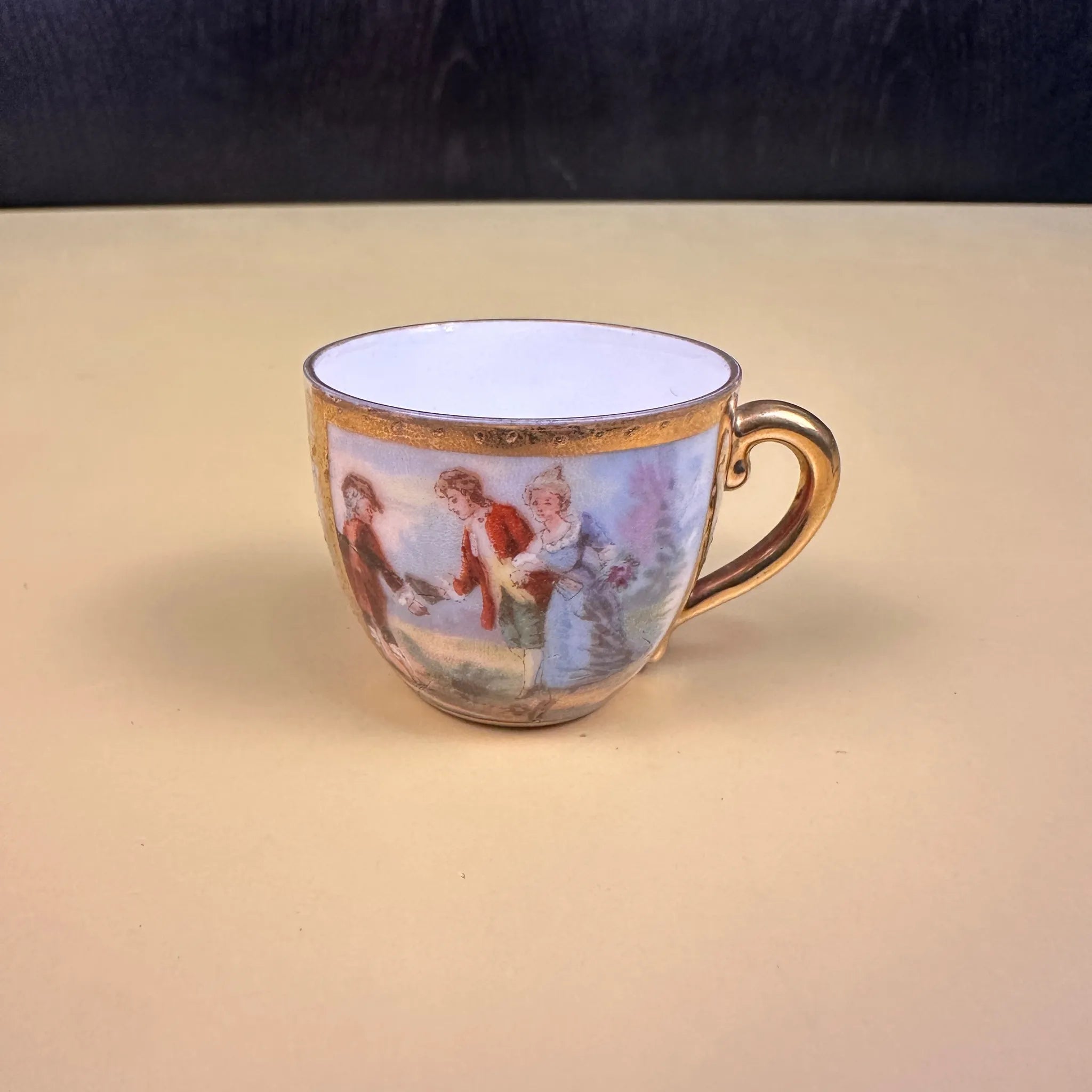 【アンティーク】 ミニティーカップ&ポット&ソーサーセット /  ミニスプーン付き5P イギリス直輸入