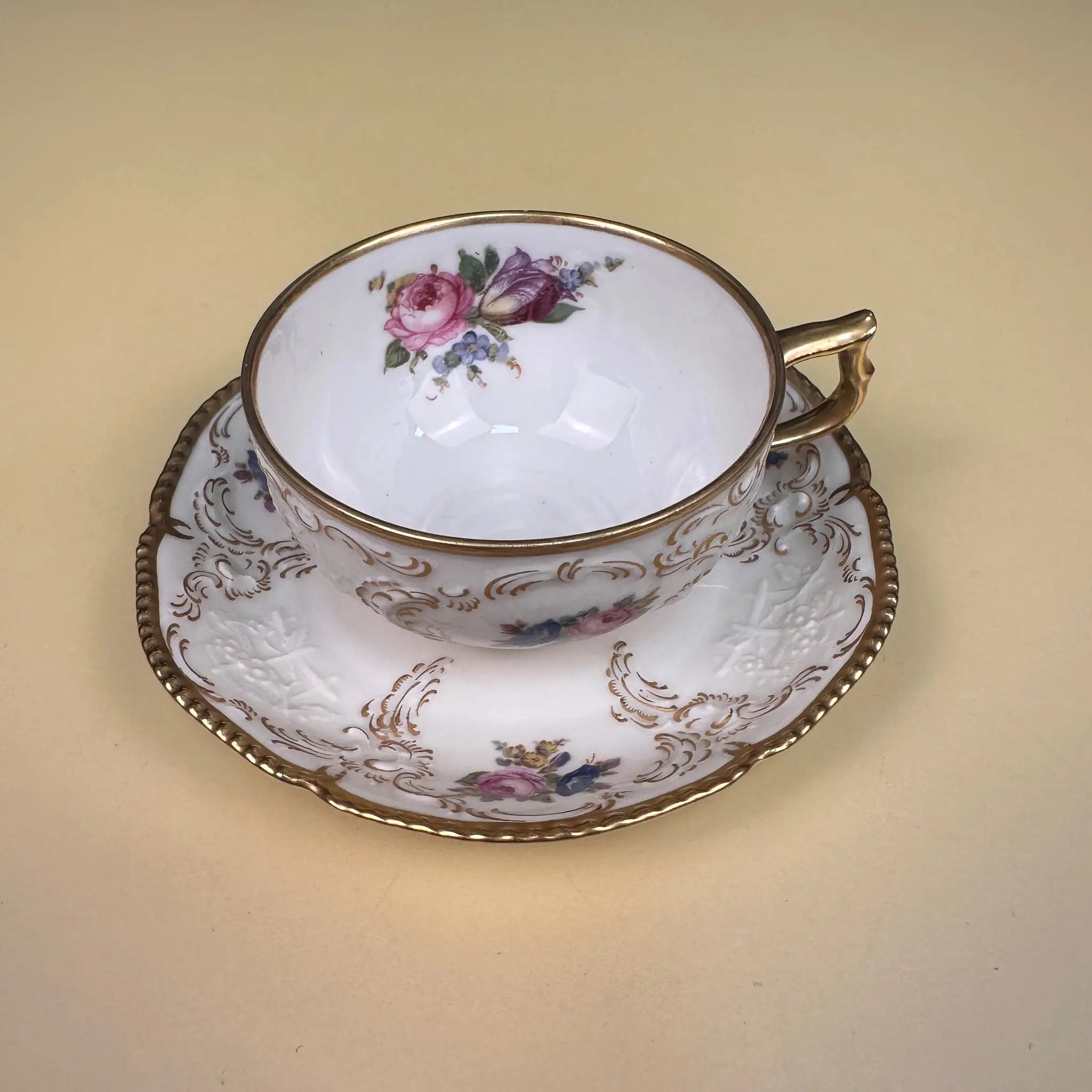 【アンティーク】 ミニティーカップ&ソーサーセット / Rosenthal(ローゼンタール) / IVORY(アイボリー) / Fine China / ドイツ