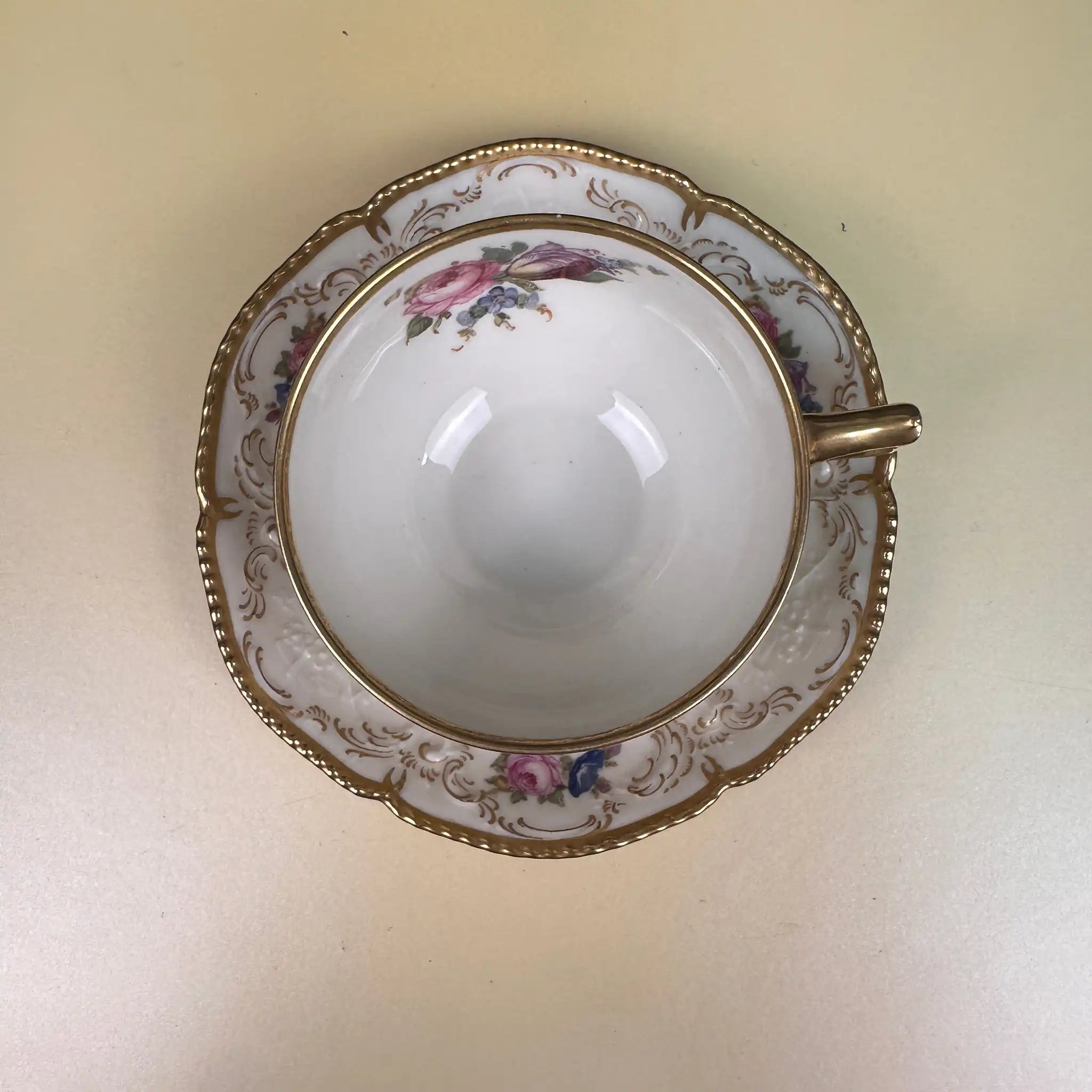 【アンティーク】 ミニティーカップ&ソーサーセット / Rosenthal(ローゼンタール) / IVORY(アイボリー) / Fine China / ドイツ