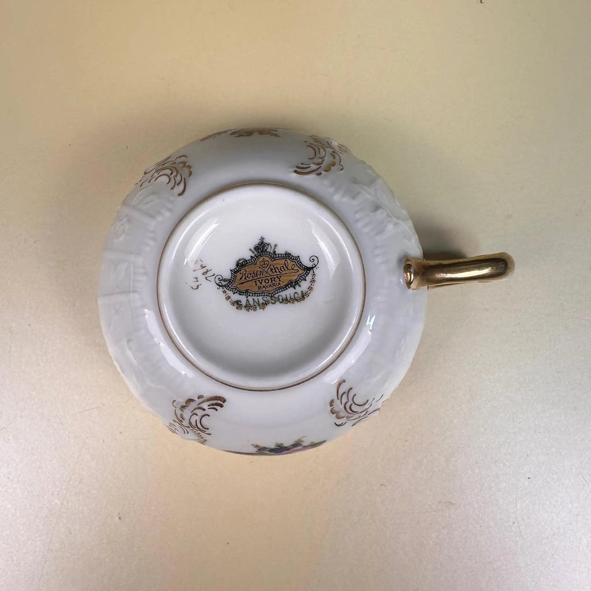 【アンティーク】 ミニティーカップ&ソーサーセット / Rosenthal(ローゼンタール) / IVORY(アイボリー) / Fine China / ドイツ