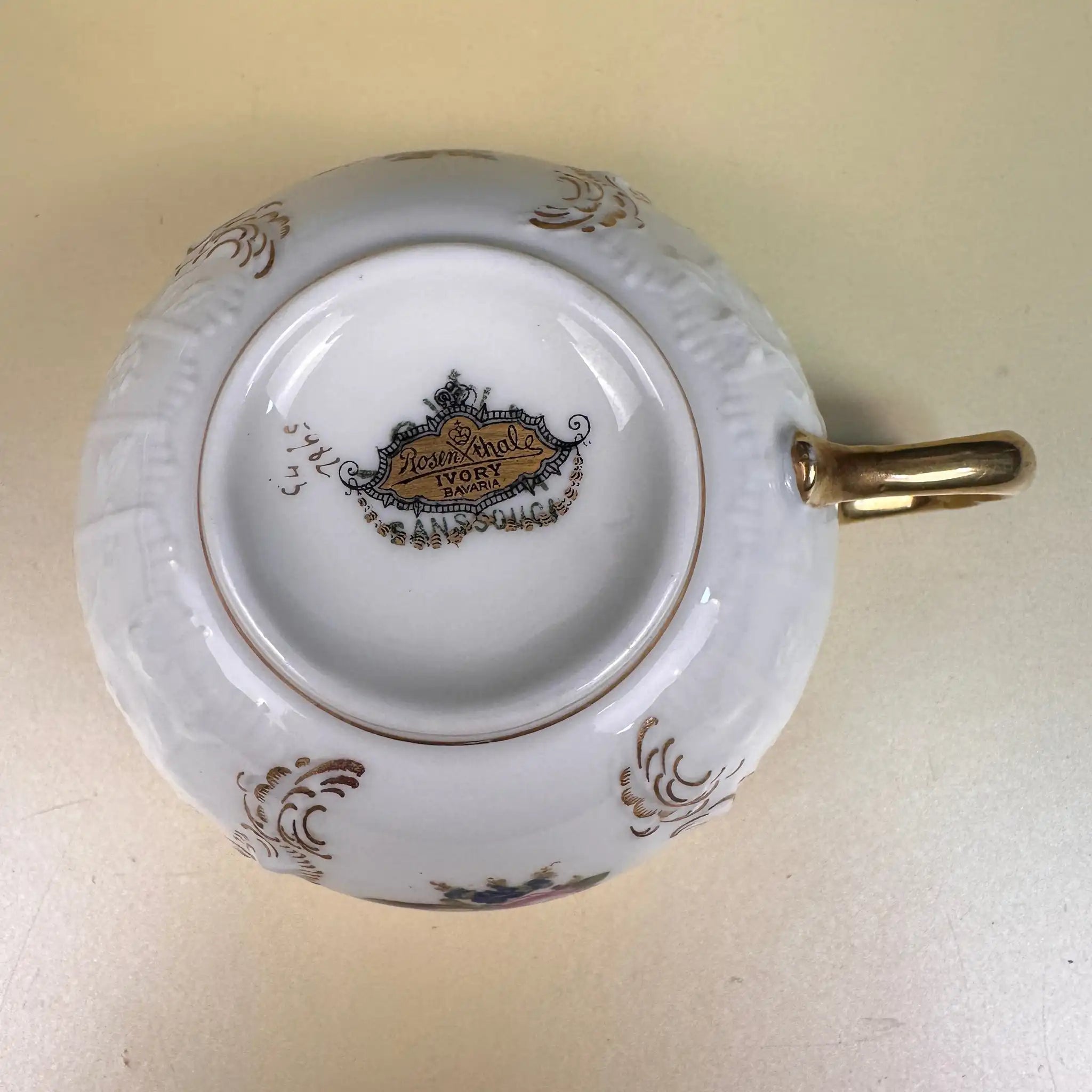 【アンティーク】 ミニティーカップ&ソーサーセット / Rosenthal(ローゼンタール) / IVORY(アイボリー) / Fine China / ドイツ