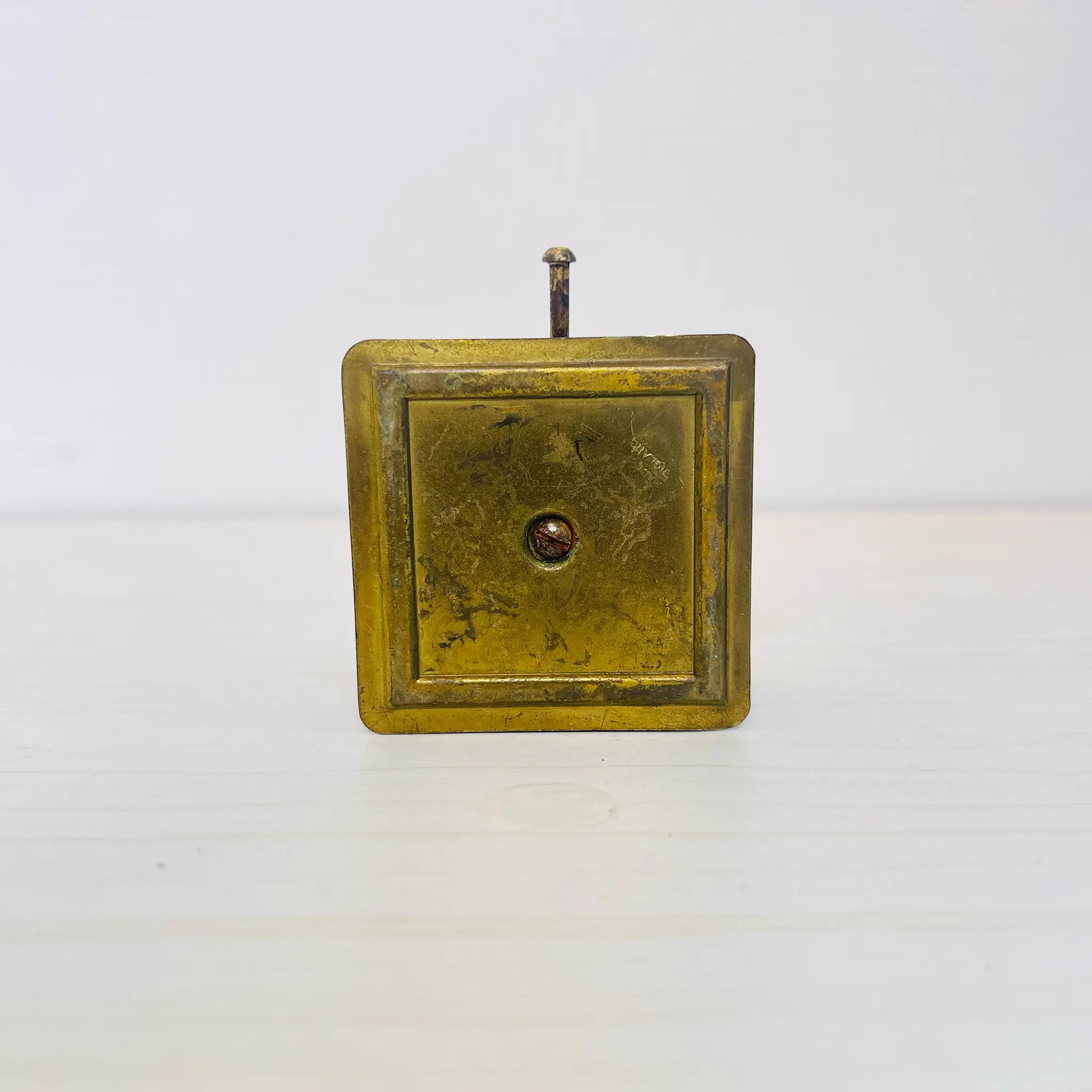 【アンティーク】 真鍮製ミニチュアフィギュア / ラッパ蓄音機 レコード / 真鍮