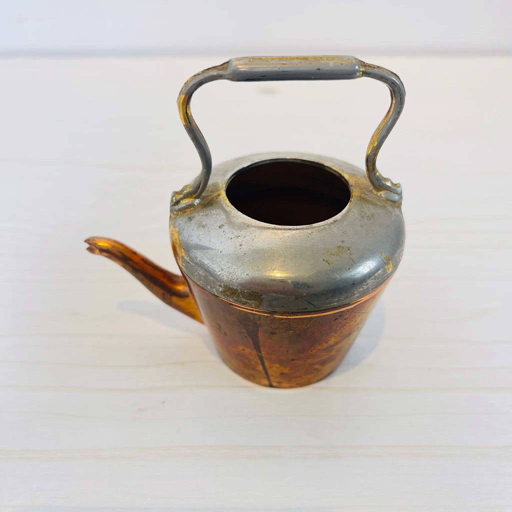 【アンティーク】 真鍮製ミニチュアフィギュア / やかん / 真鍮