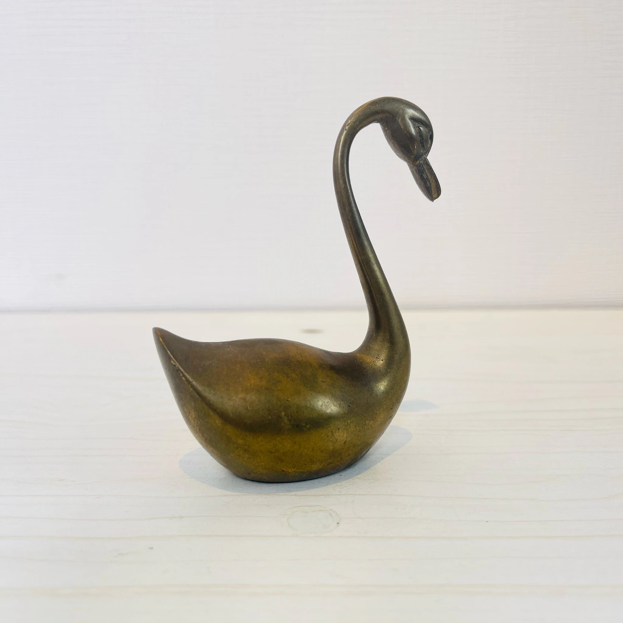 【アンティーク】 真鍮製ミニチュアフィギュア / スワン / 真鍮