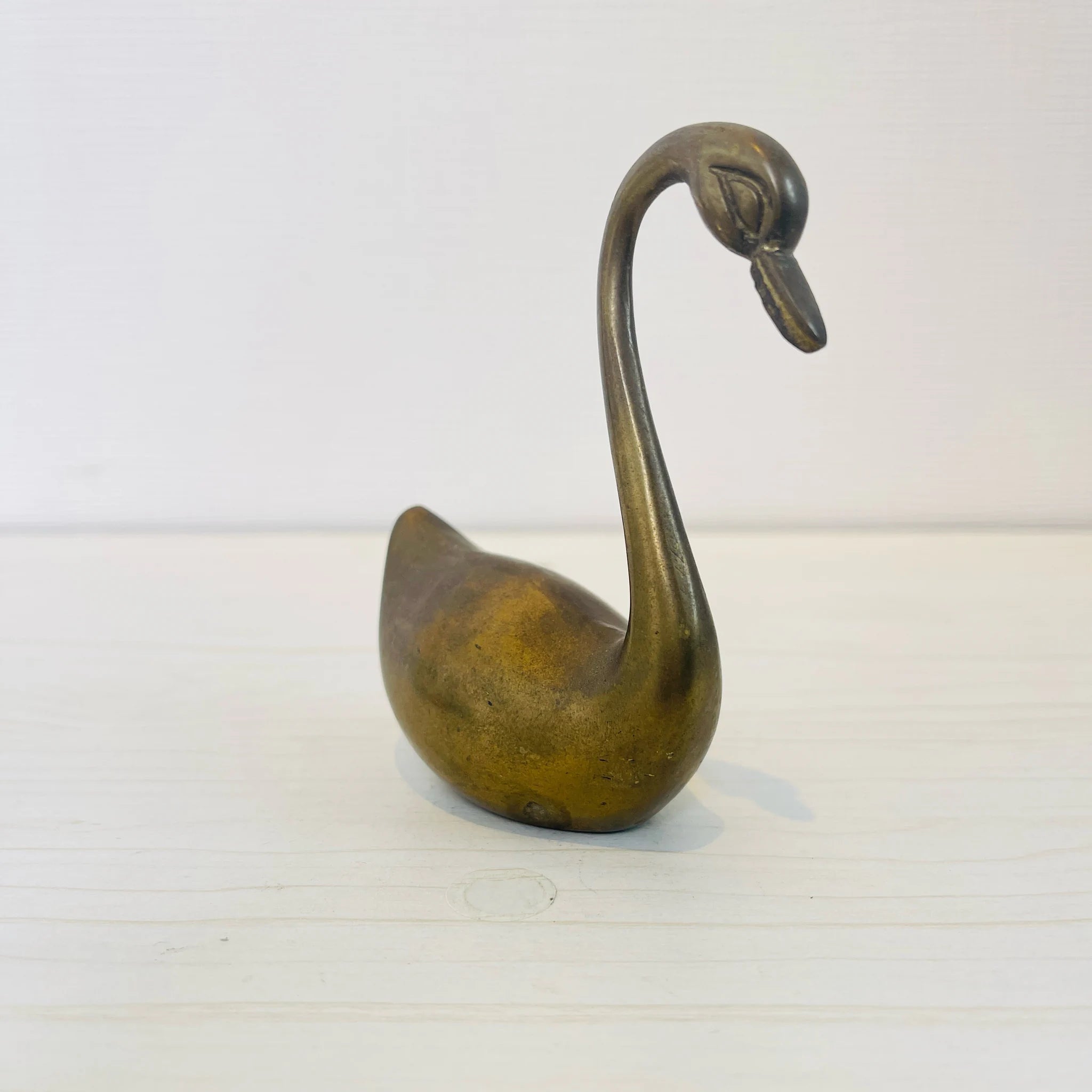 【アンティーク】 真鍮製ミニチュアフィギュア / スワン / 真鍮