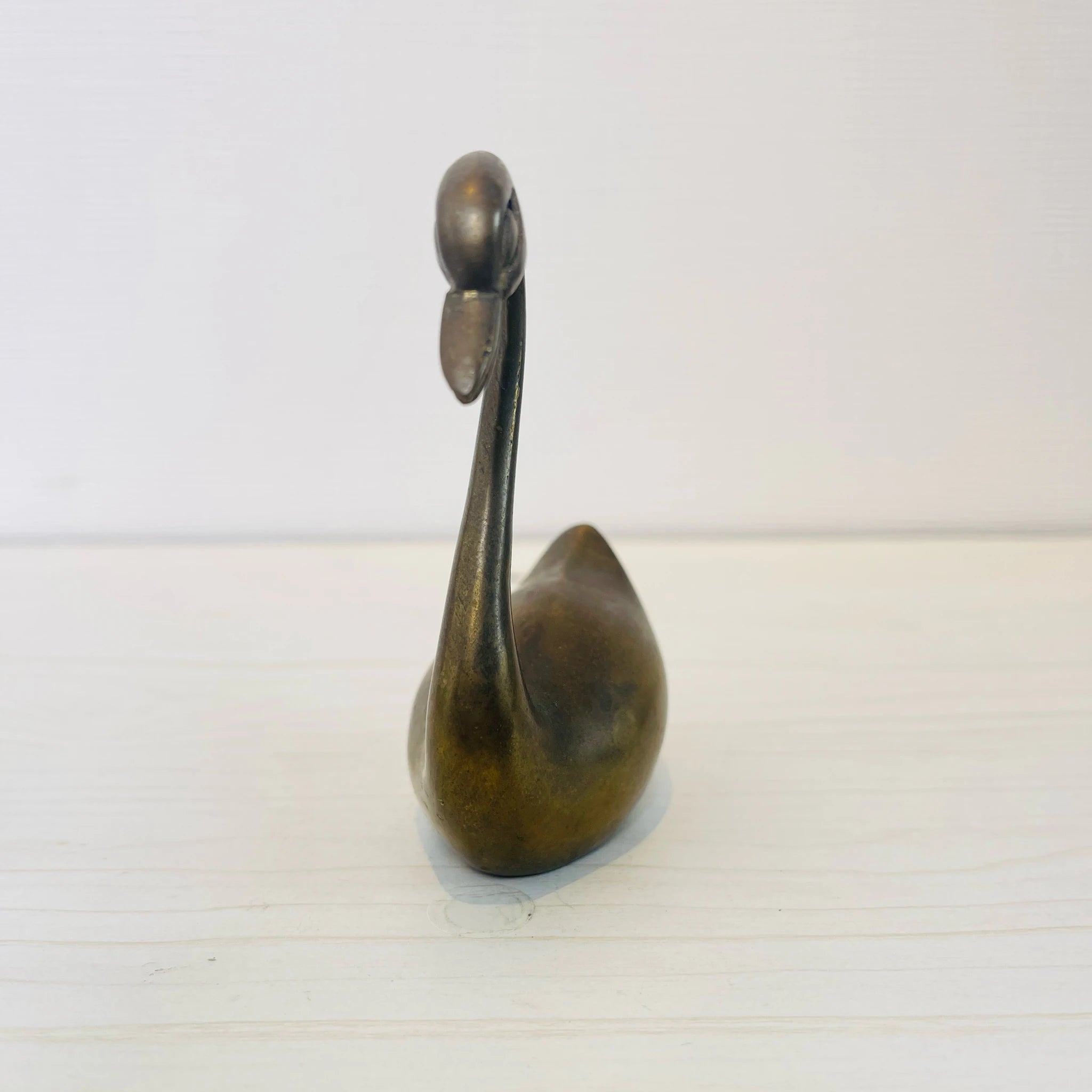 【アンティーク】 真鍮製ミニチュアフィギュア / スワン / 真鍮