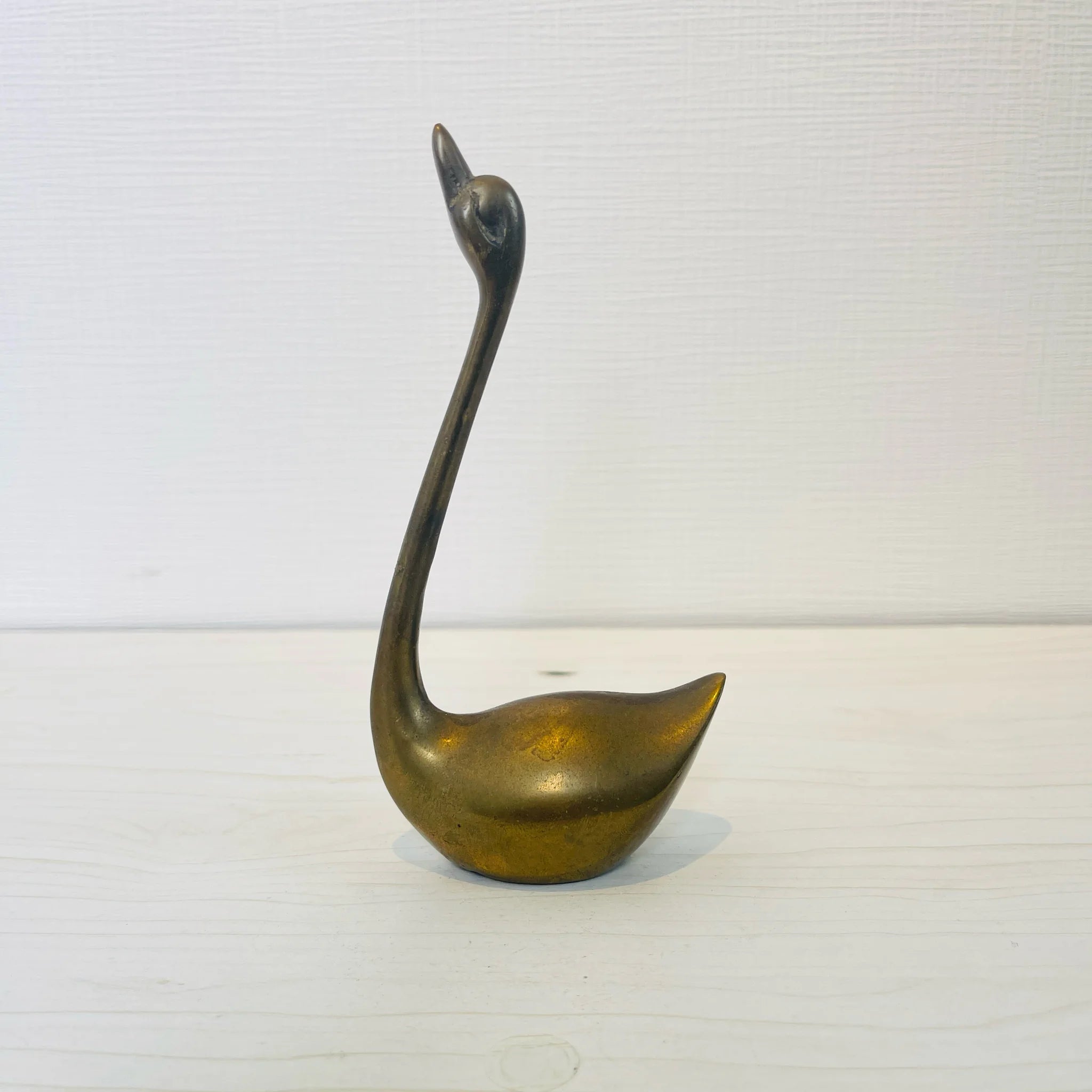 【アンティーク】 真鍮製ミニチュアフィギュア / スワン / 真鍮