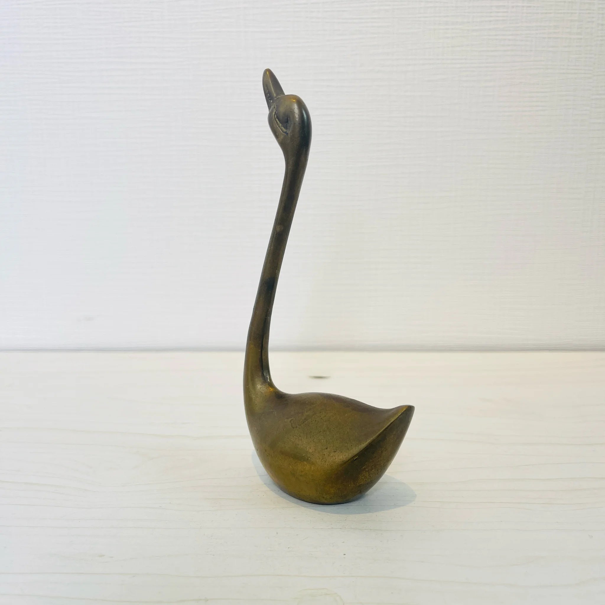 【アンティーク】 真鍮製ミニチュアフィギュア / スワン / 真鍮