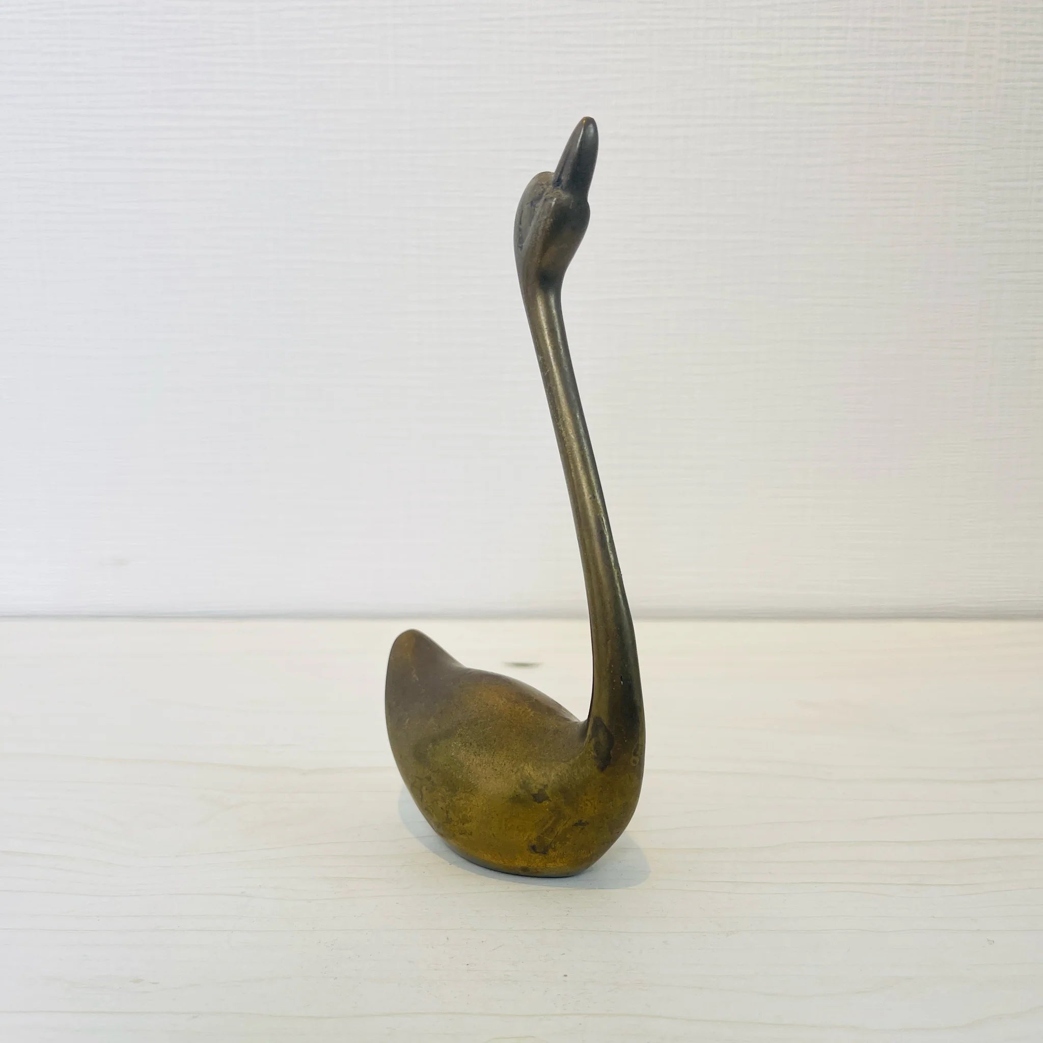 【アンティーク】 真鍮製ミニチュアフィギュア / スワン / 真鍮