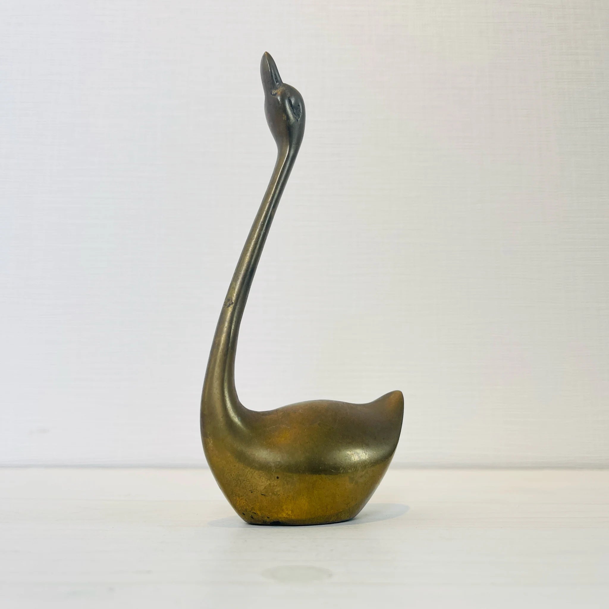 【アンティーク】 真鍮製ミニチュアフィギュア / スワン / 真鍮