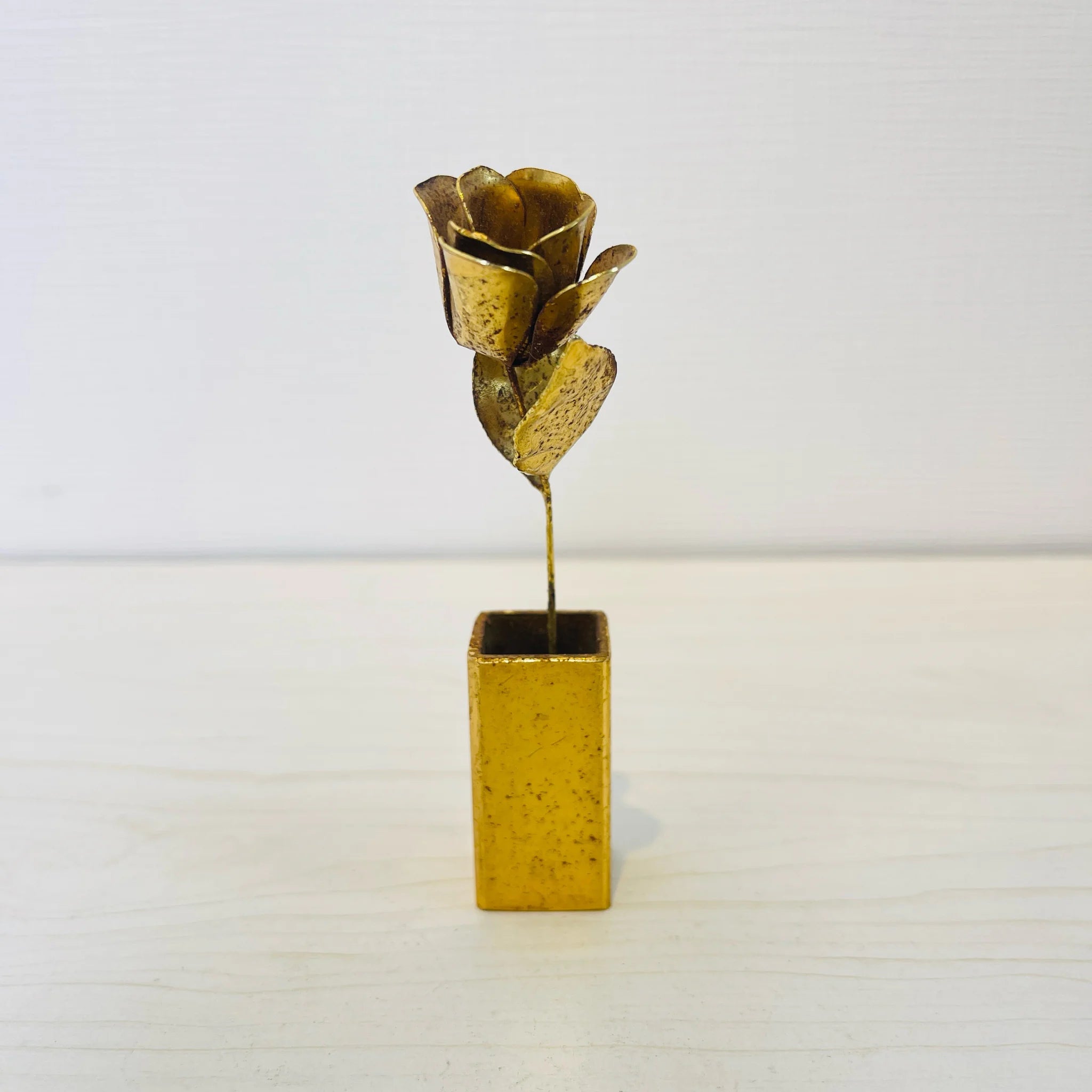 【アンティーク】 真鍮製ミニチュアフィギュア / バラ / 真鍮