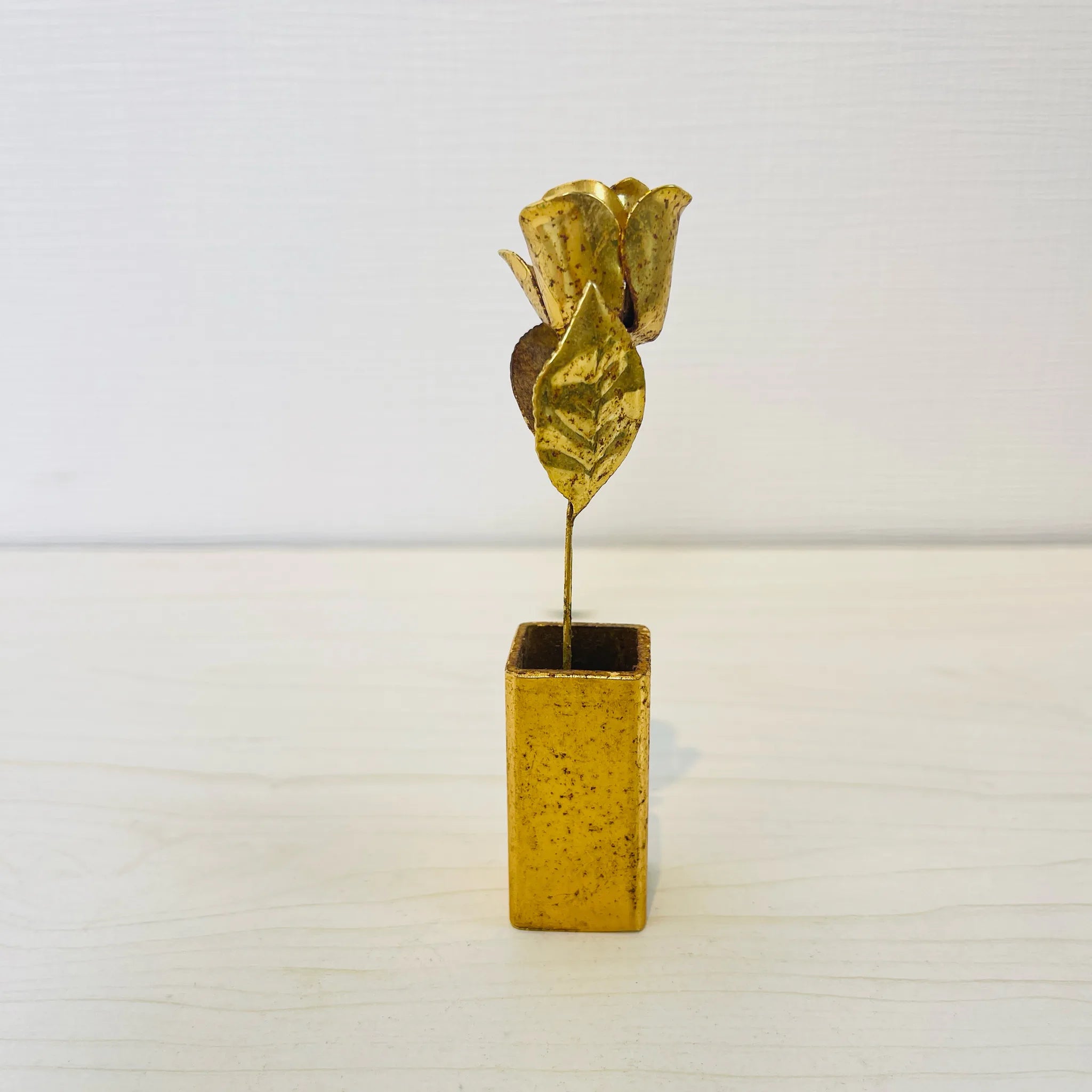 【アンティーク】 真鍮製ミニチュアフィギュア / バラ / 真鍮