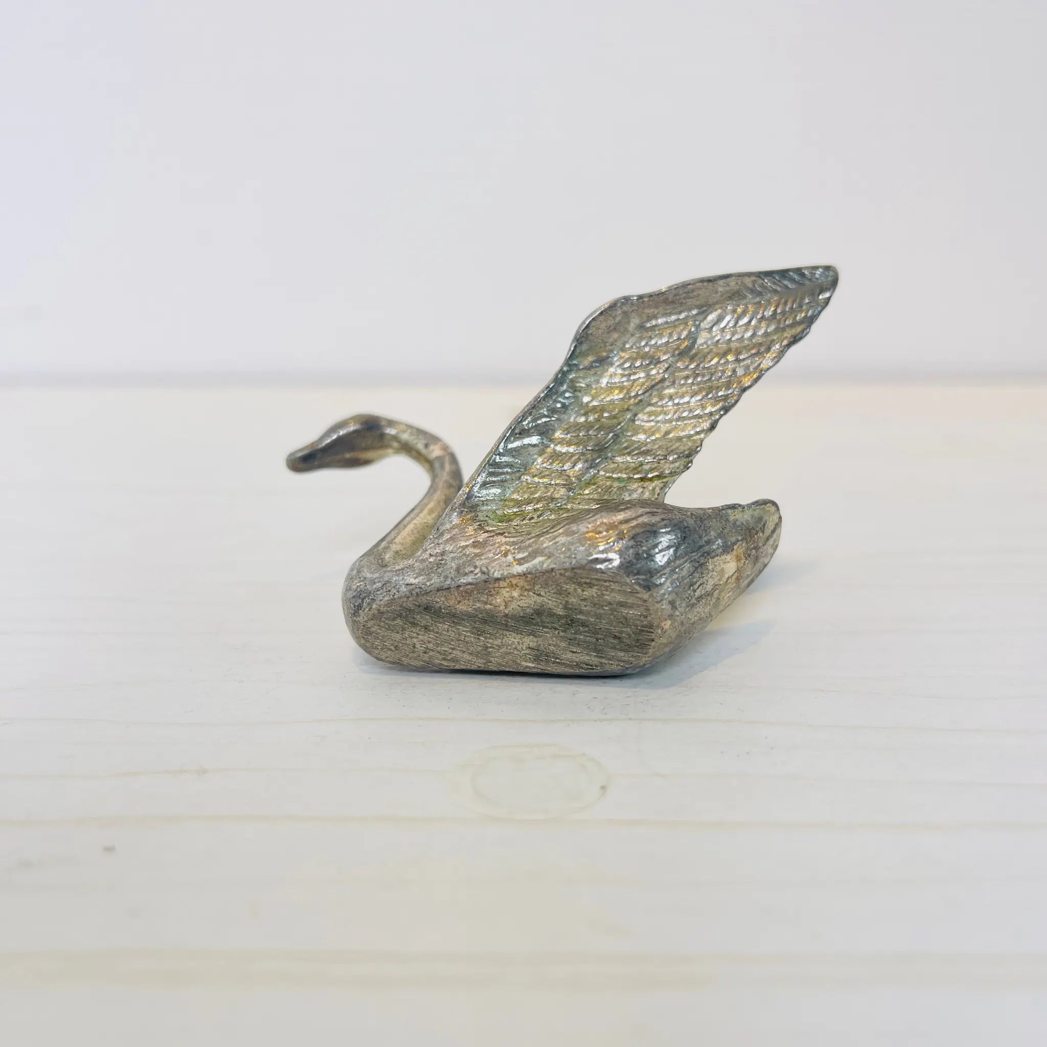 【アンティーク】 真鍮製ミニチュアフィギュア / スワン / 真鍮