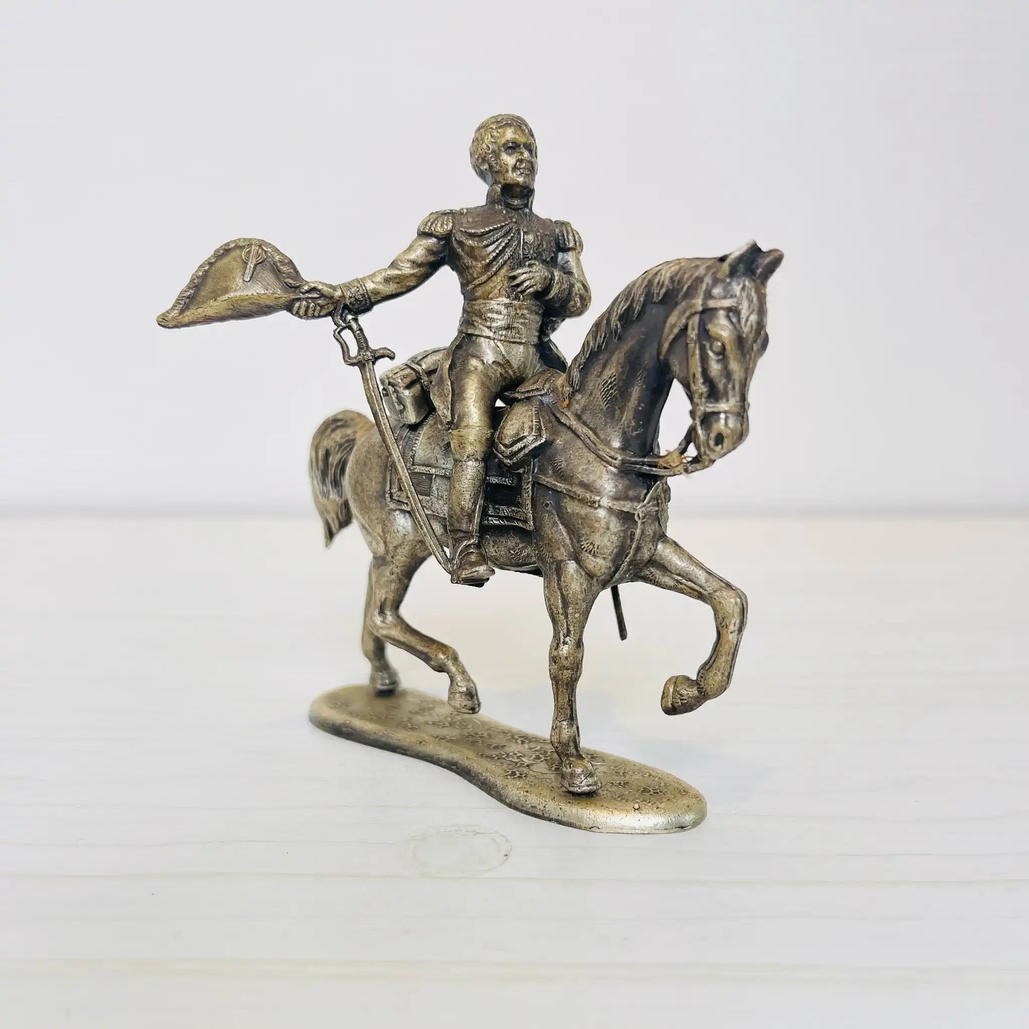 【アンティーク】 ピューター製 馬乗り兵士像 / ピューター / フランス