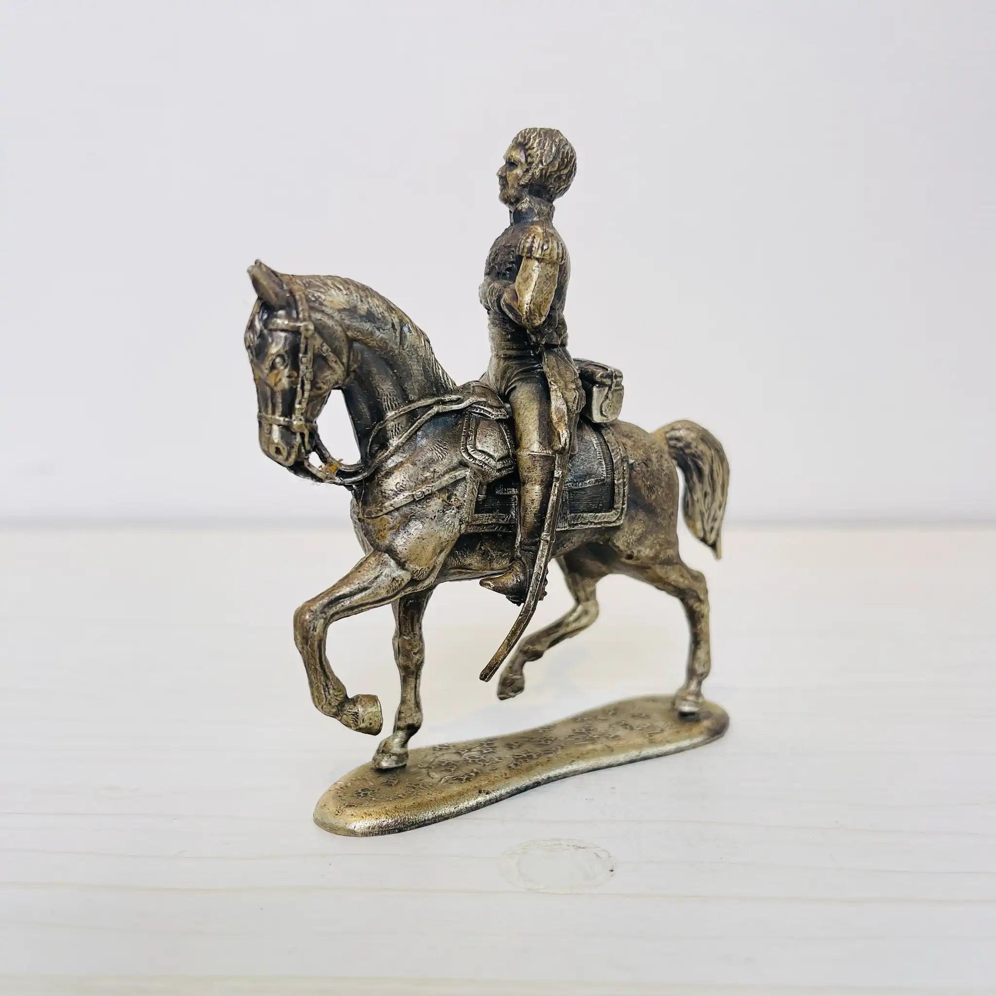 【アンティーク】 ピューター製 馬乗り兵士像 / ピューター / フランス