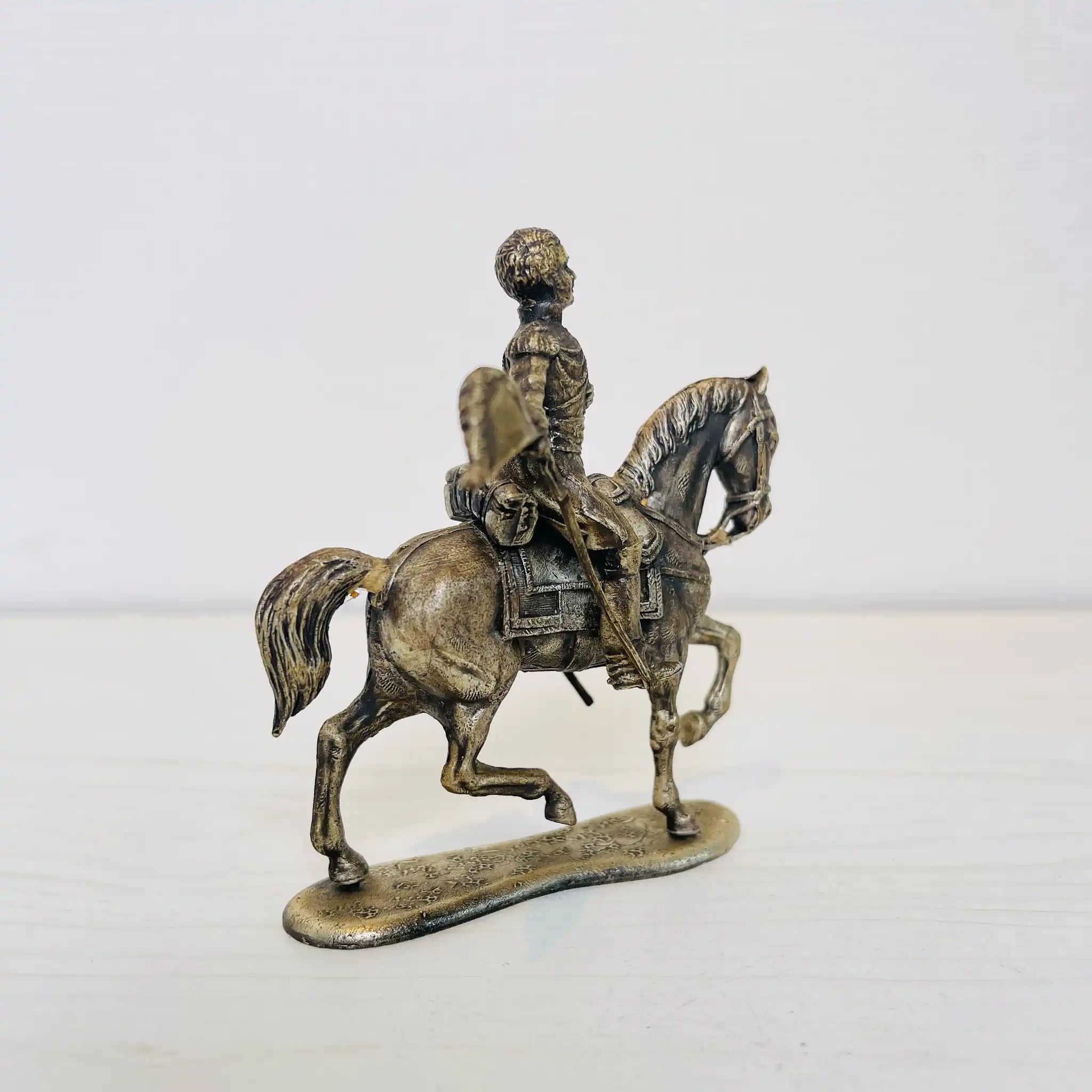 【アンティーク】 ピューター製 馬乗り兵士像 / ピューター / フランス