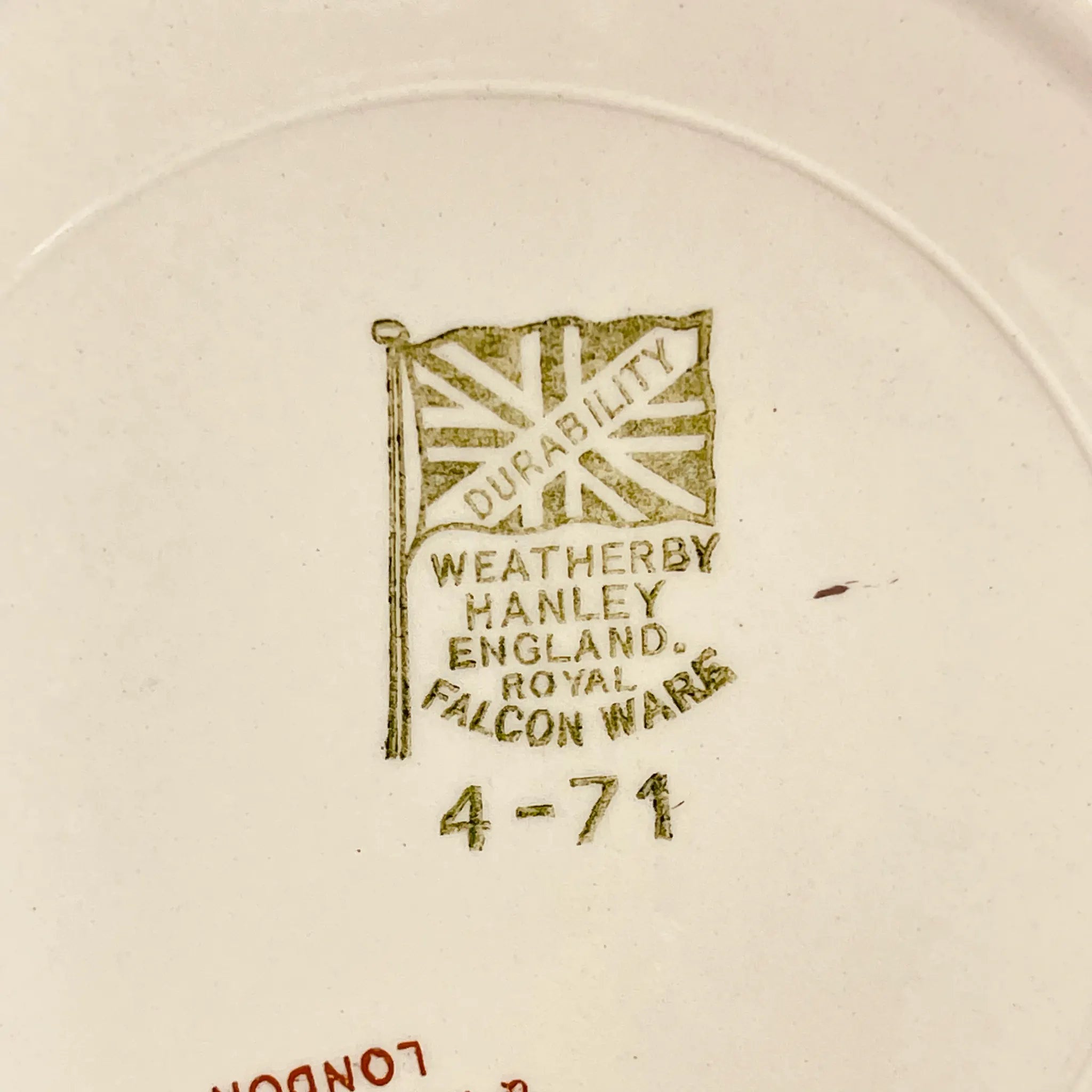 【アンティーク】 プレート(皿) / WEATHERBY(ウェザビー) / Royal Falcon Ware(ロイヤル・ファルコン・ウェア) / 1971年 / エナメルウェア / イギリス / イギリス直輸入
