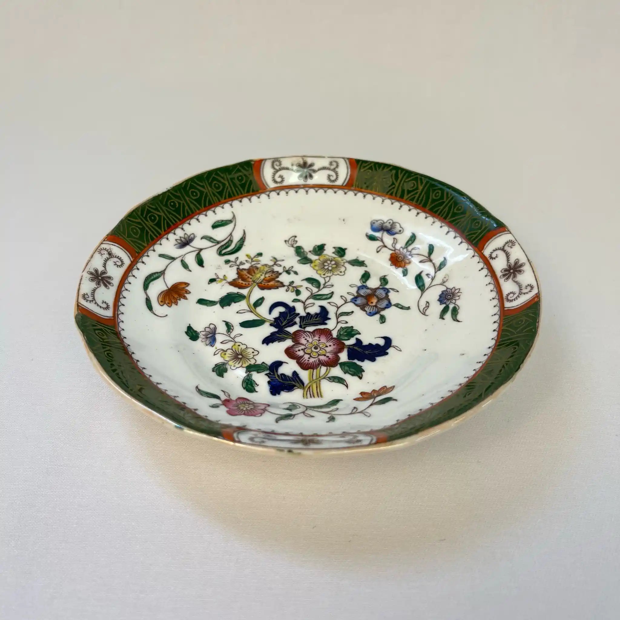 【アンティーク】 ソーサー / ビクトリアン様式 / 19世紀 / イギリス / Famille Rose(ファミーユ・ローズ)モチーフ