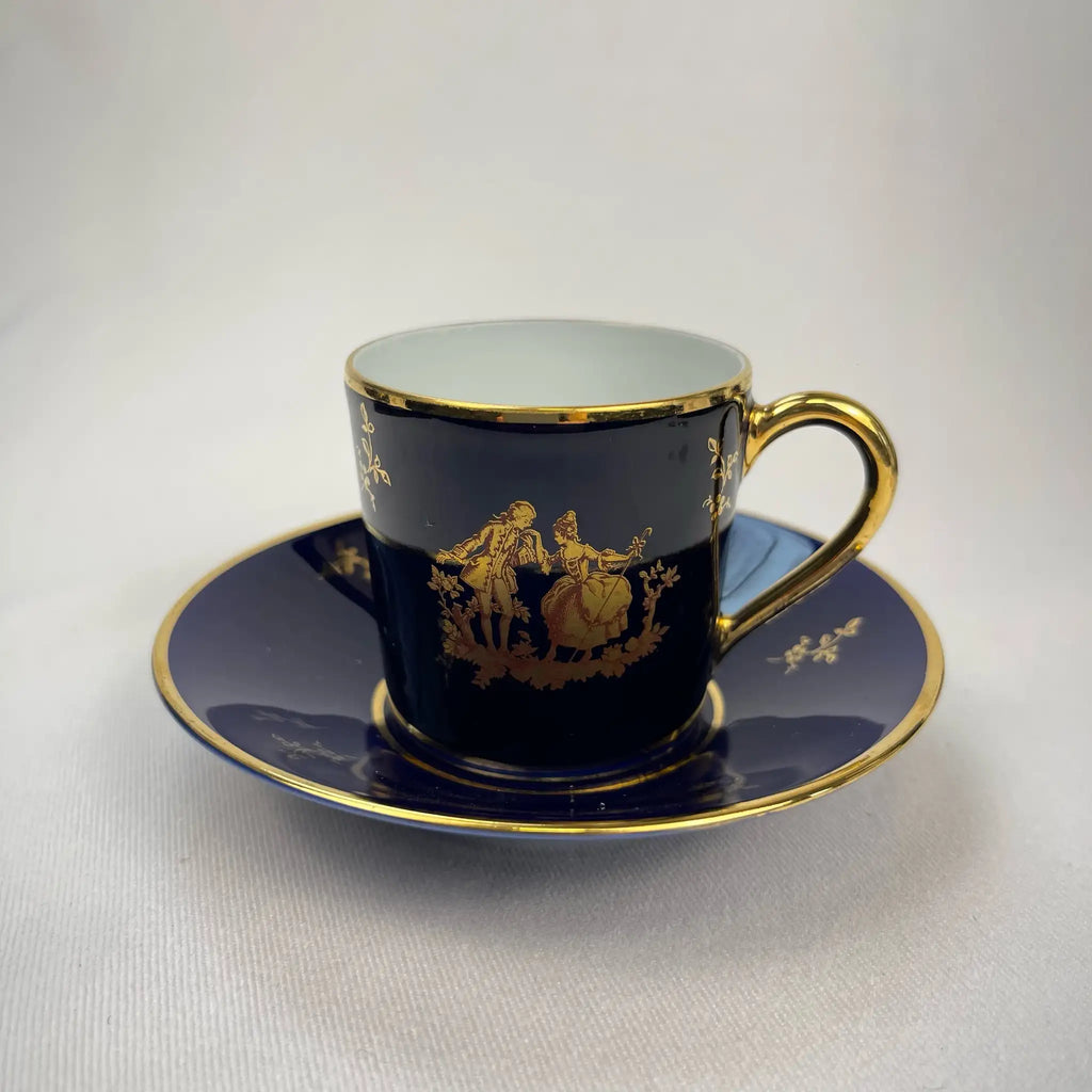 Florance Limoges / Cup and saucer set / France / Vignette pattern