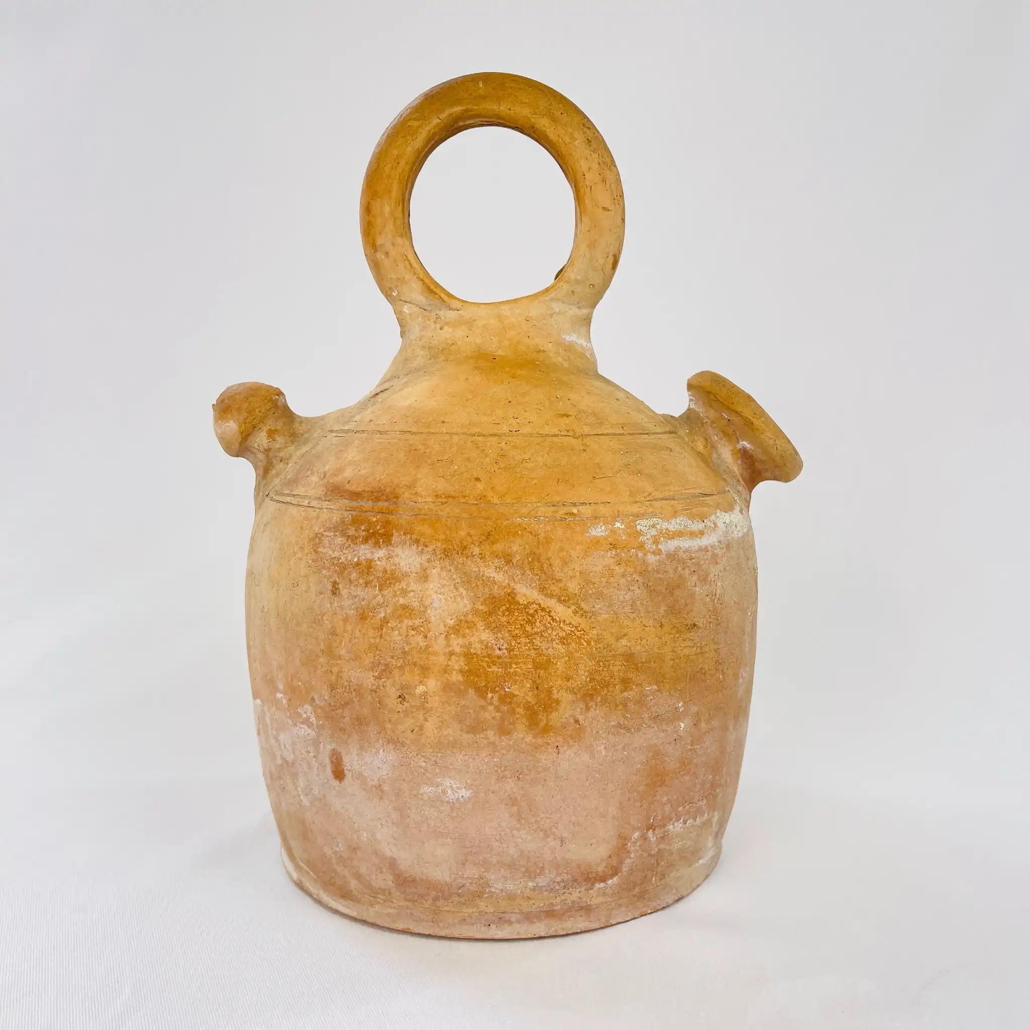 【アンティーク】 ボティホ 丸持ち手 / スペイン伝統工芸 / イギリス