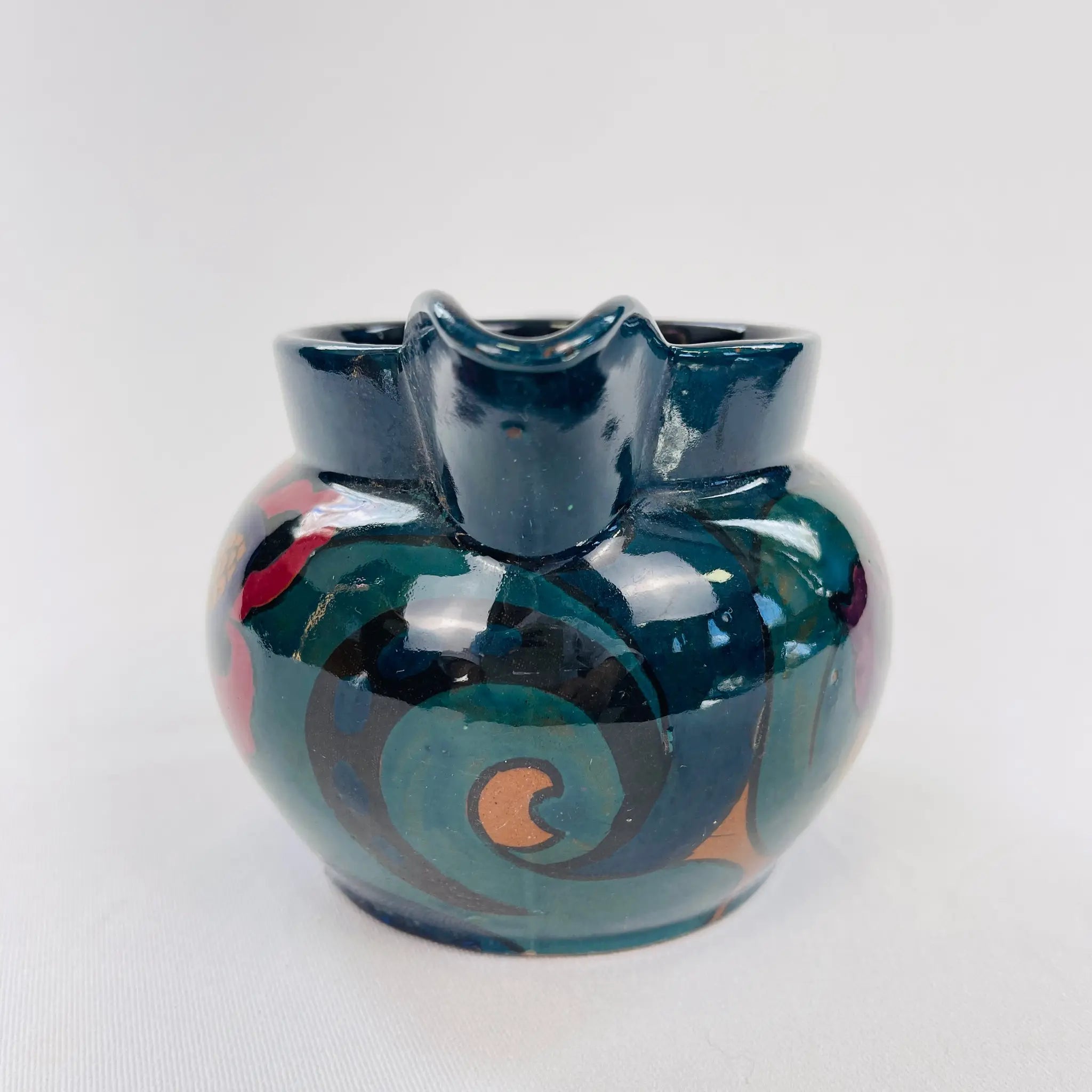 【アンティーク】 陶器製ピッチャー / Decoro England(デコロ・イングランド) / 1923年頃 / 陶器 / イギリス / 花鳥風月 ハンドペイント