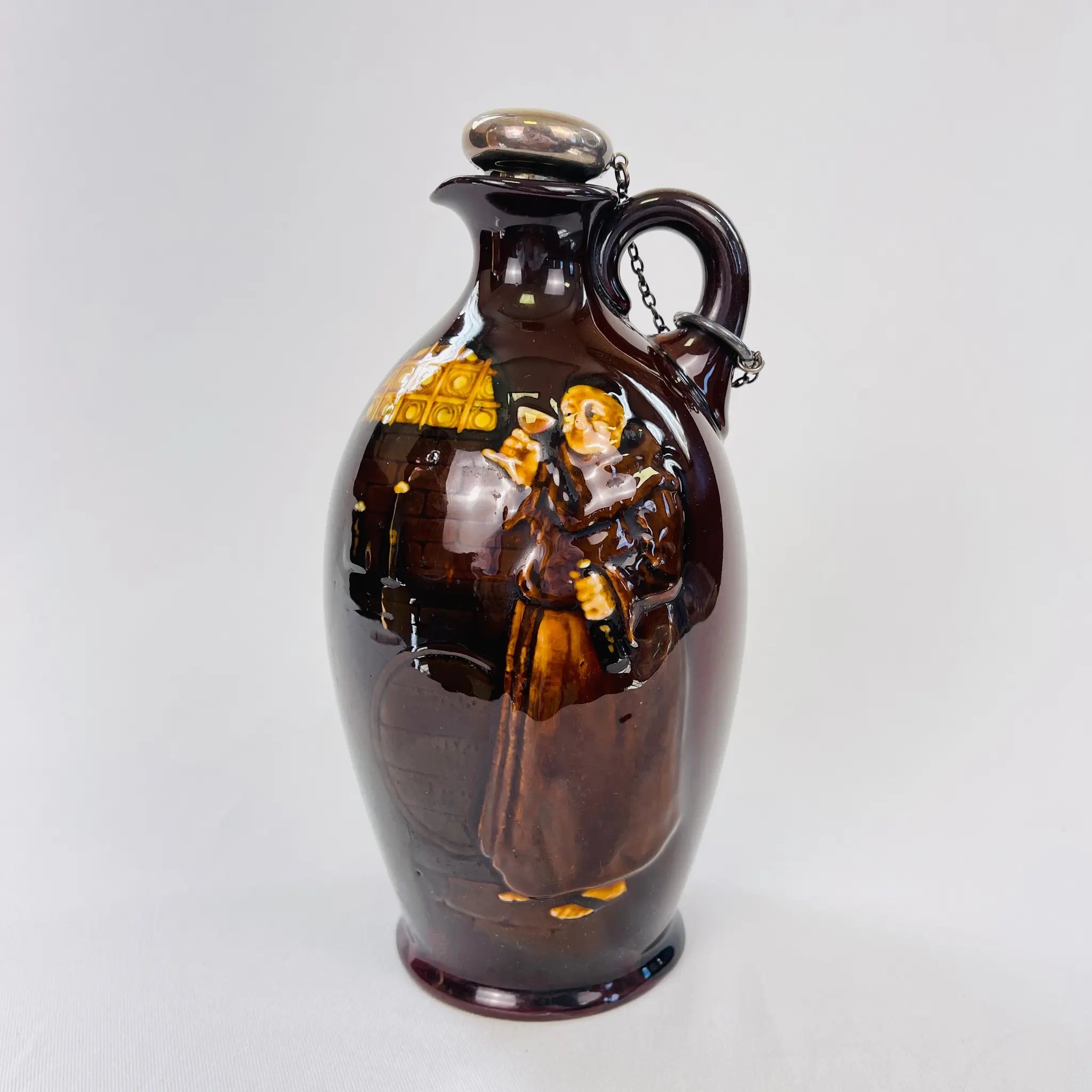 【アンティーク】 フラスク / Royal Doulton(ロイヤル ドルトン) / Kingsware(キングスウエア) / 1901年~1922年頃 / 陶器 / イギリス / シルバーストッパー