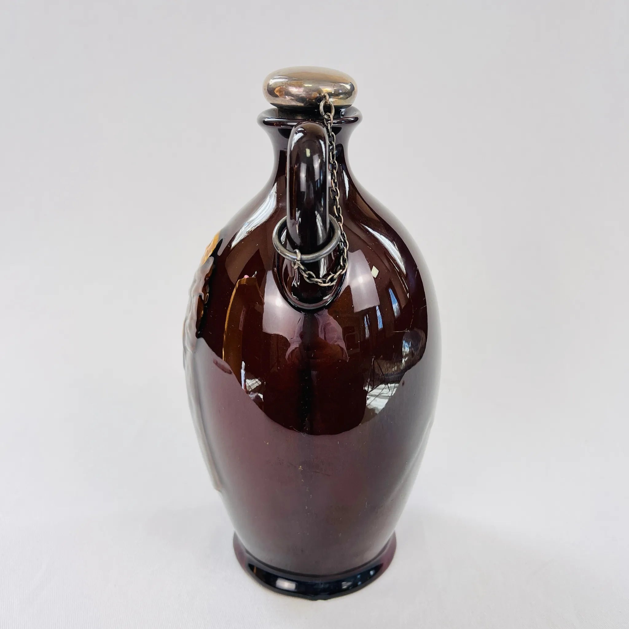 【アンティーク】 フラスク / Royal Doulton(ロイヤル ドルトン) / Kingsware(キングスウエア) / 1901年~1922年頃 / 陶器 / イギリス / シルバーストッパー