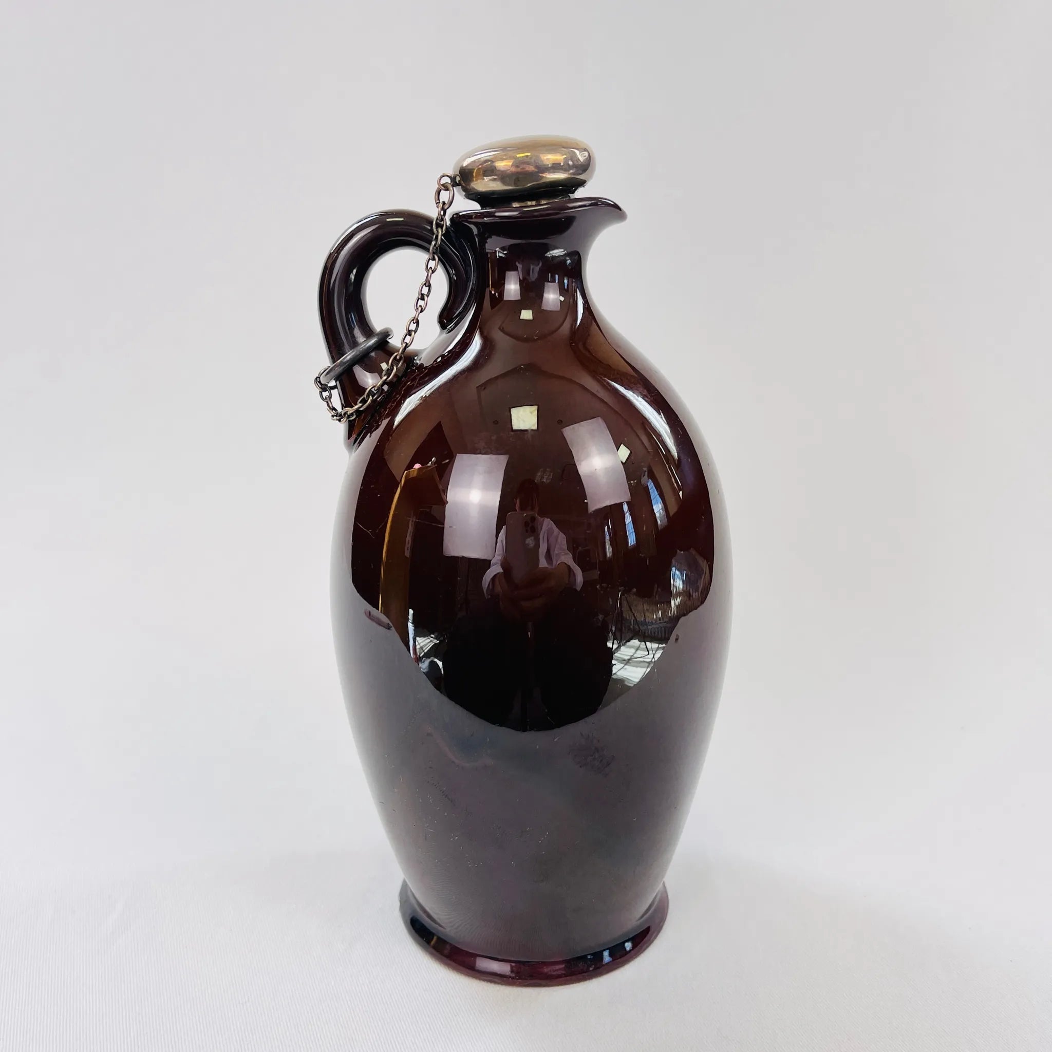 【アンティーク】 フラスク / Royal Doulton(ロイヤル ドルトン) / Kingsware(キングスウエア) / 1901年~1922年頃 / 陶器 / イギリス / シルバーストッパー