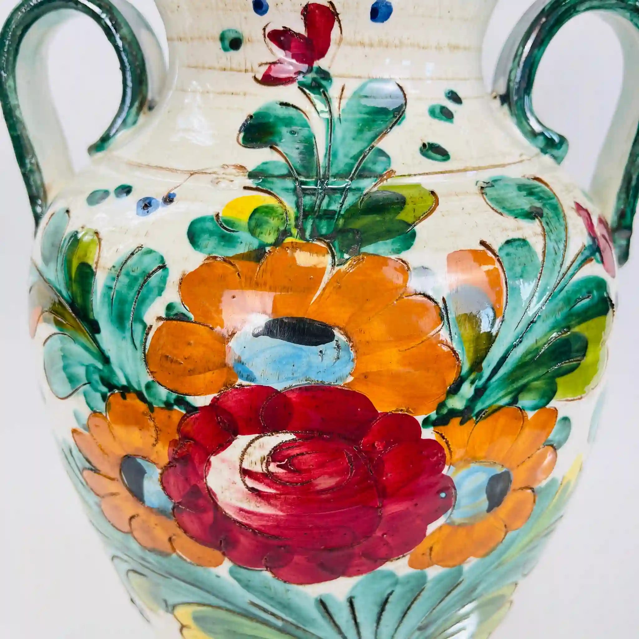 【リユース】 フラワーベース(花瓶) / マヨルカ焼 / イタリア / 未使用