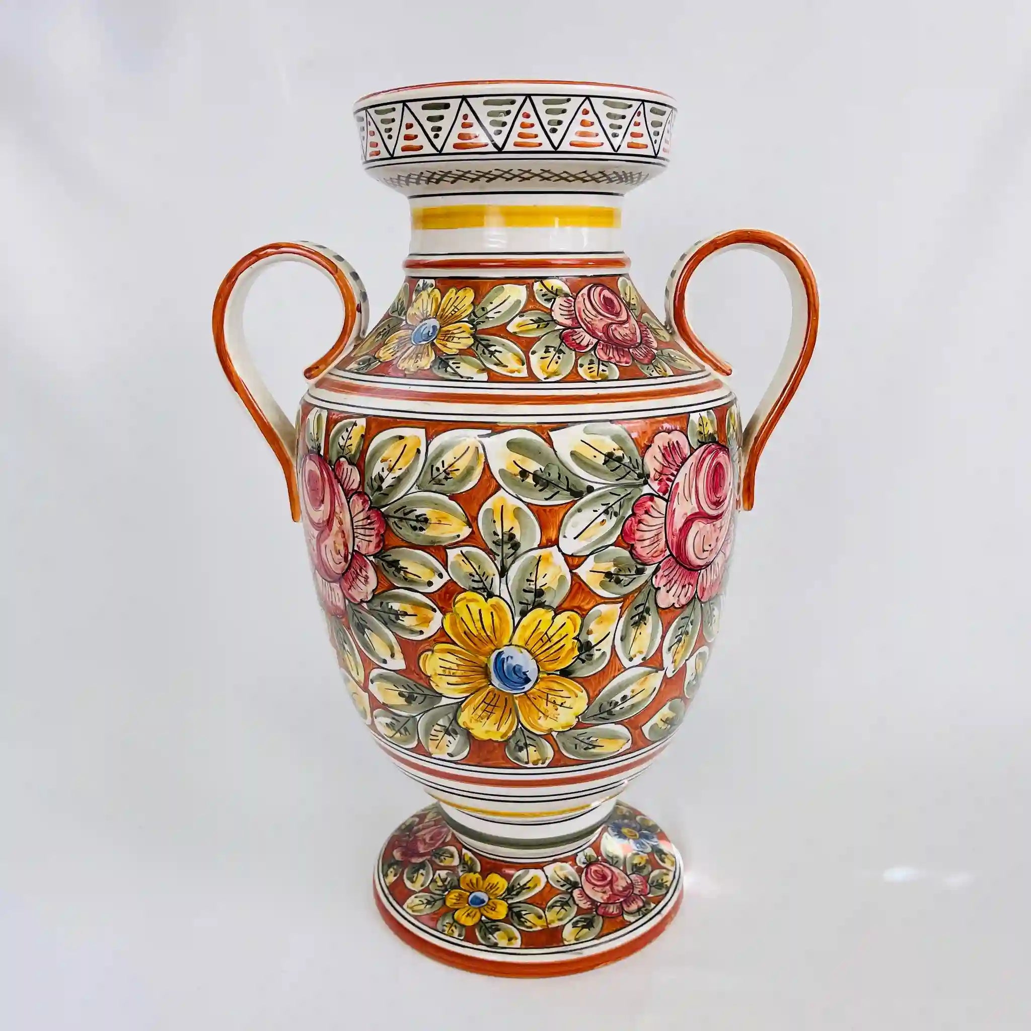 【リユース】 フラワーベース(花瓶)   / Sberna(スベルナ) / マヨルカ焼 / イタリア / 未使用