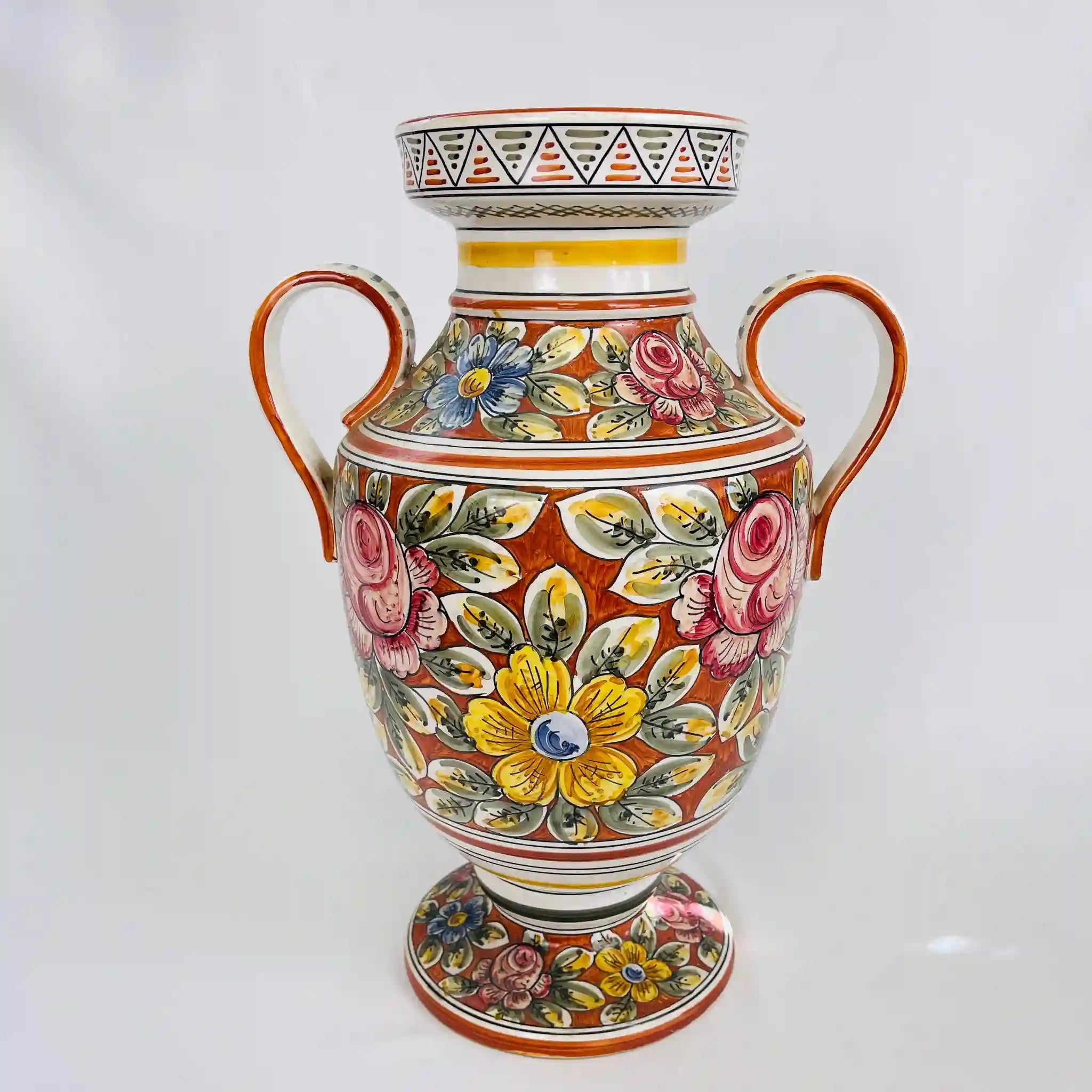 【リユース】 フラワーベース(花瓶)   / Sberna(スベルナ) / マヨルカ焼 / イタリア / 未使用