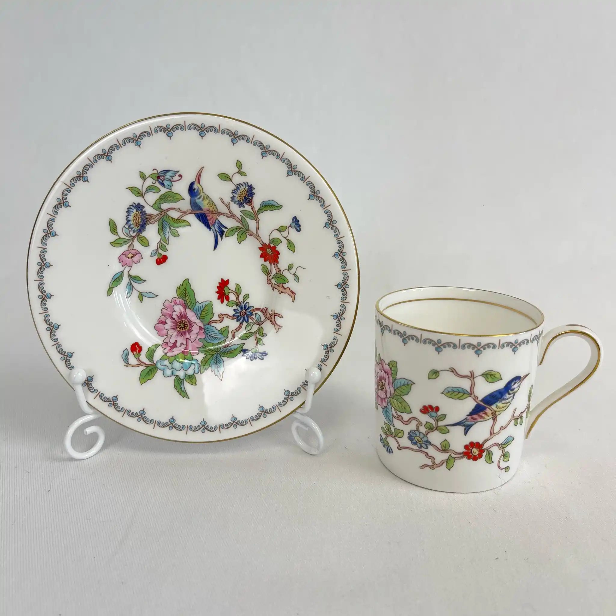 【リユース】 ドミタスカップ&ソーサーセット / AYNSLEY / ペンブロックシリーズ / 1970~2015 / Fine Bone China / イギリス