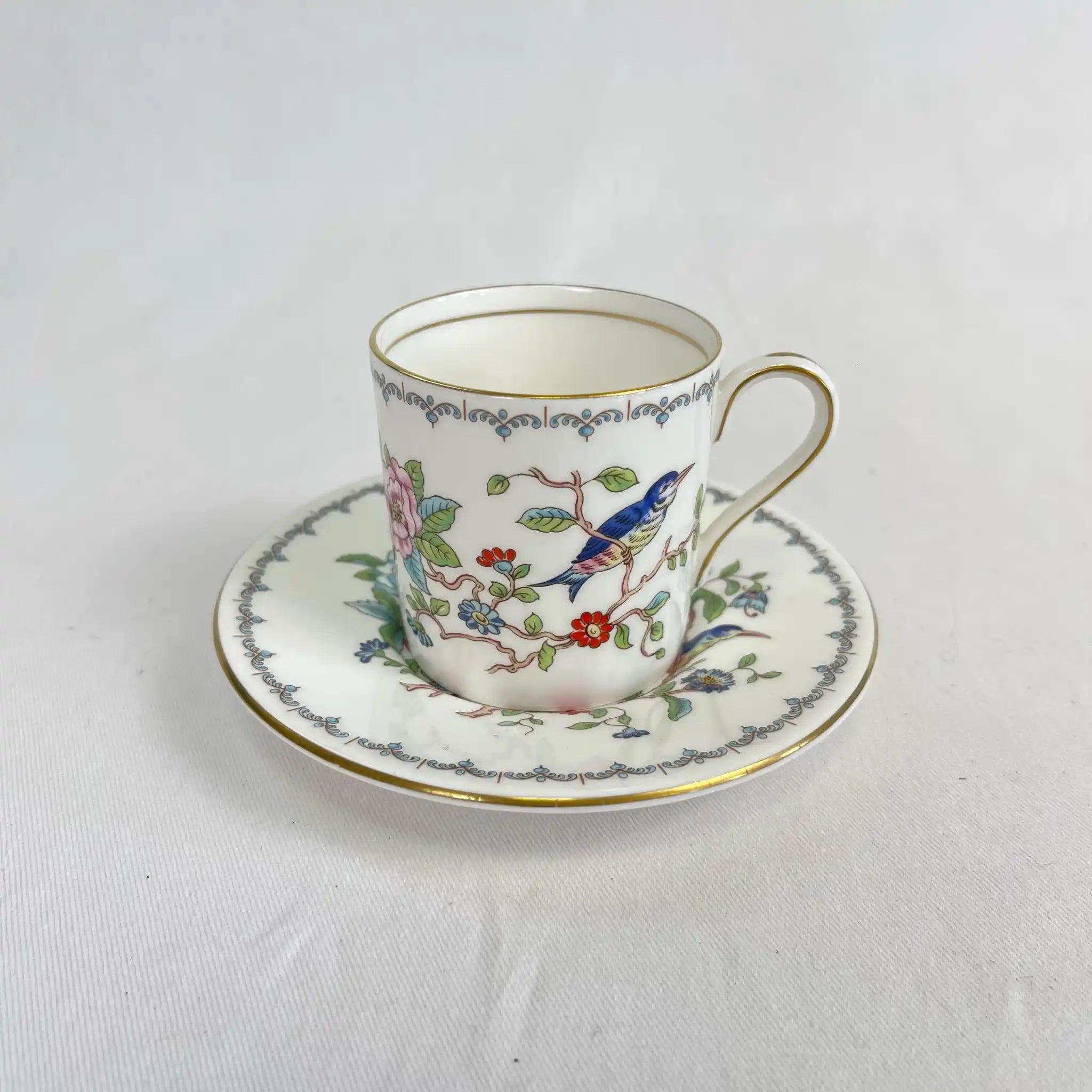 【リユース】 ドミタスカップ&ソーサーセット / AYNSLEY / ペンブロックシリーズ / 1970~2015 / Fine Bone China / イギリス
