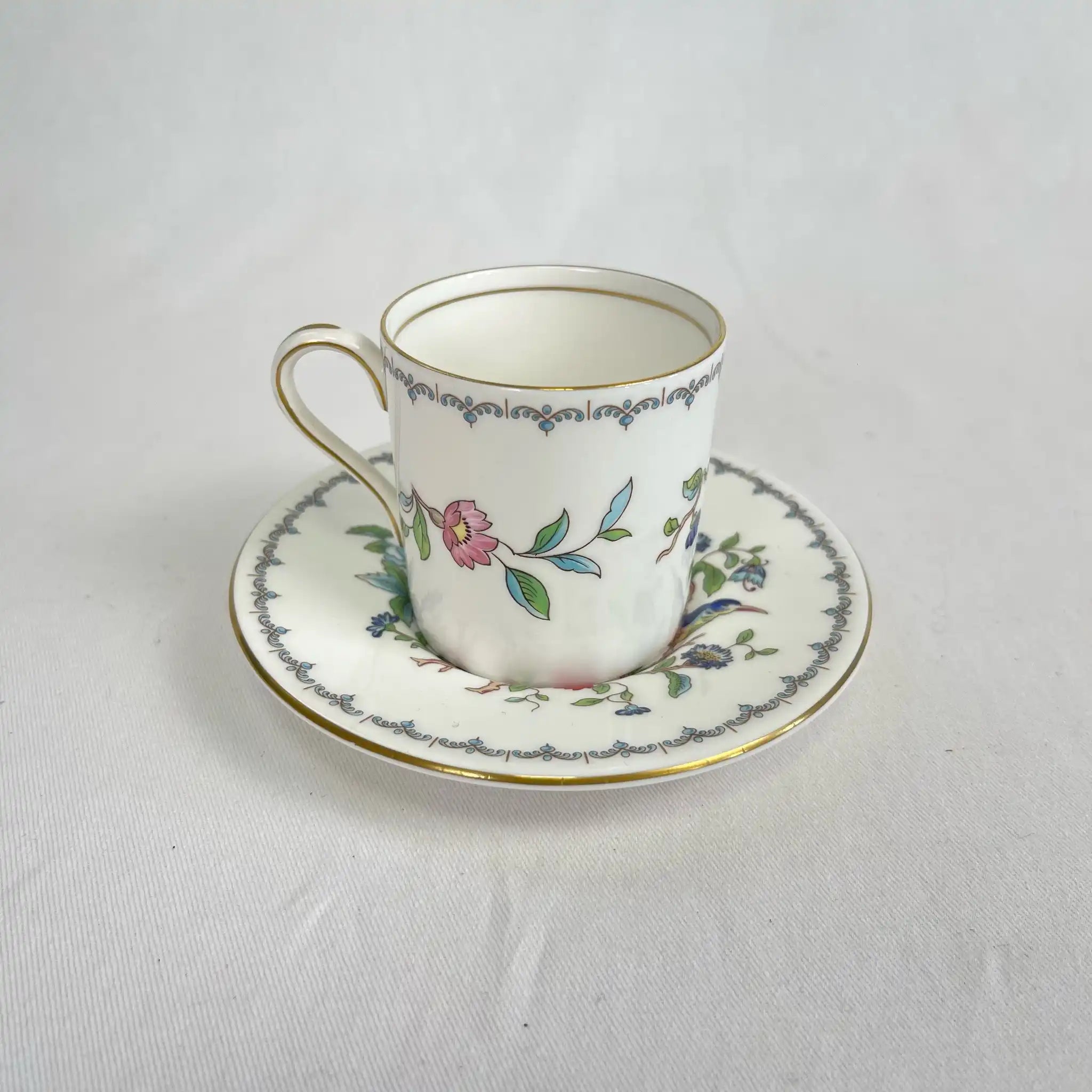 【リユース】 ドミタスカップ&ソーサーセット / AYNSLEY / ペンブロックシリーズ / 1970~2015 / Fine Bone China / イギリス