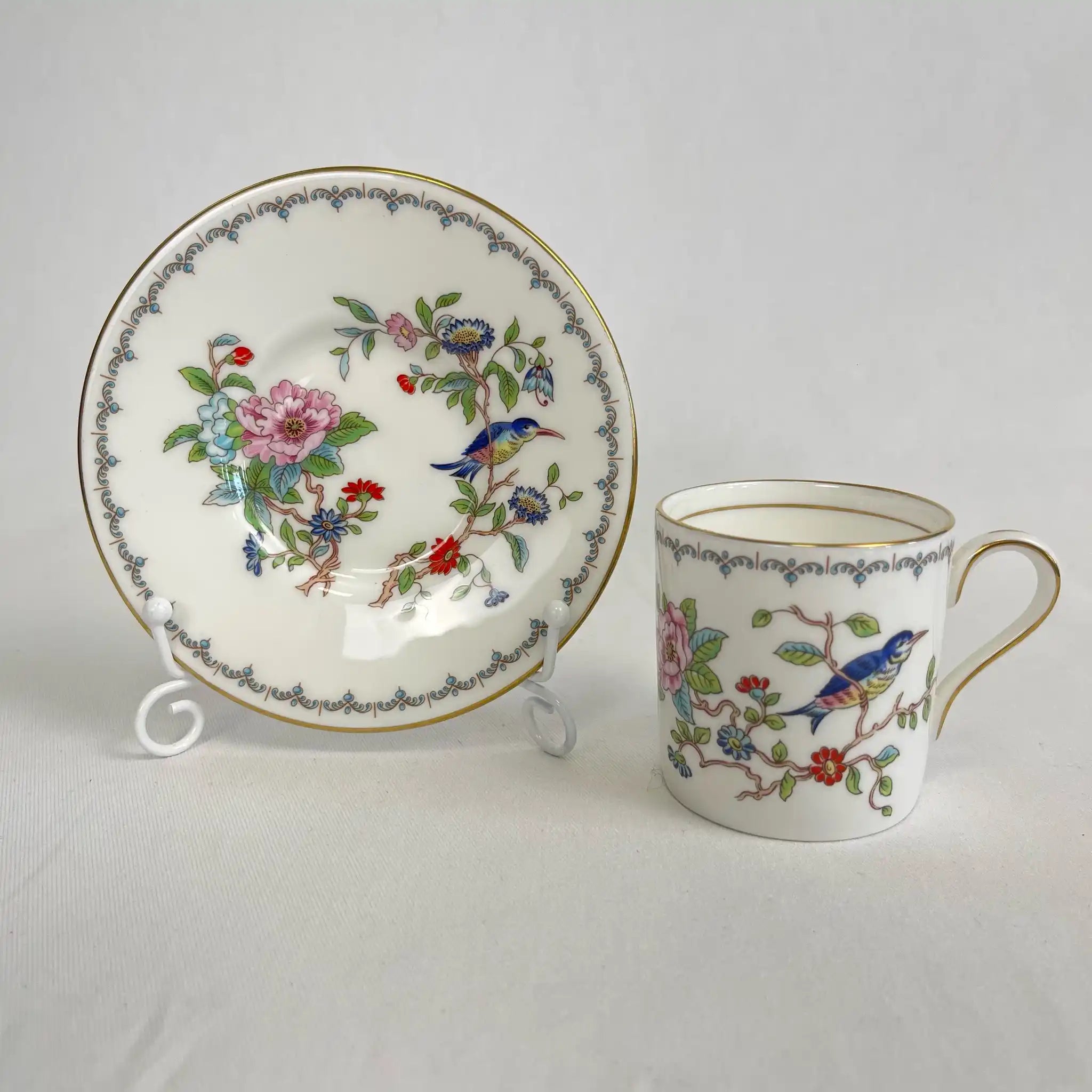 【リユース】 ドミタスカップ&ソーサーセット / AYNSLEY / ペンブロックシリーズ / 1970~2015 / Fine Bone China / イギリス