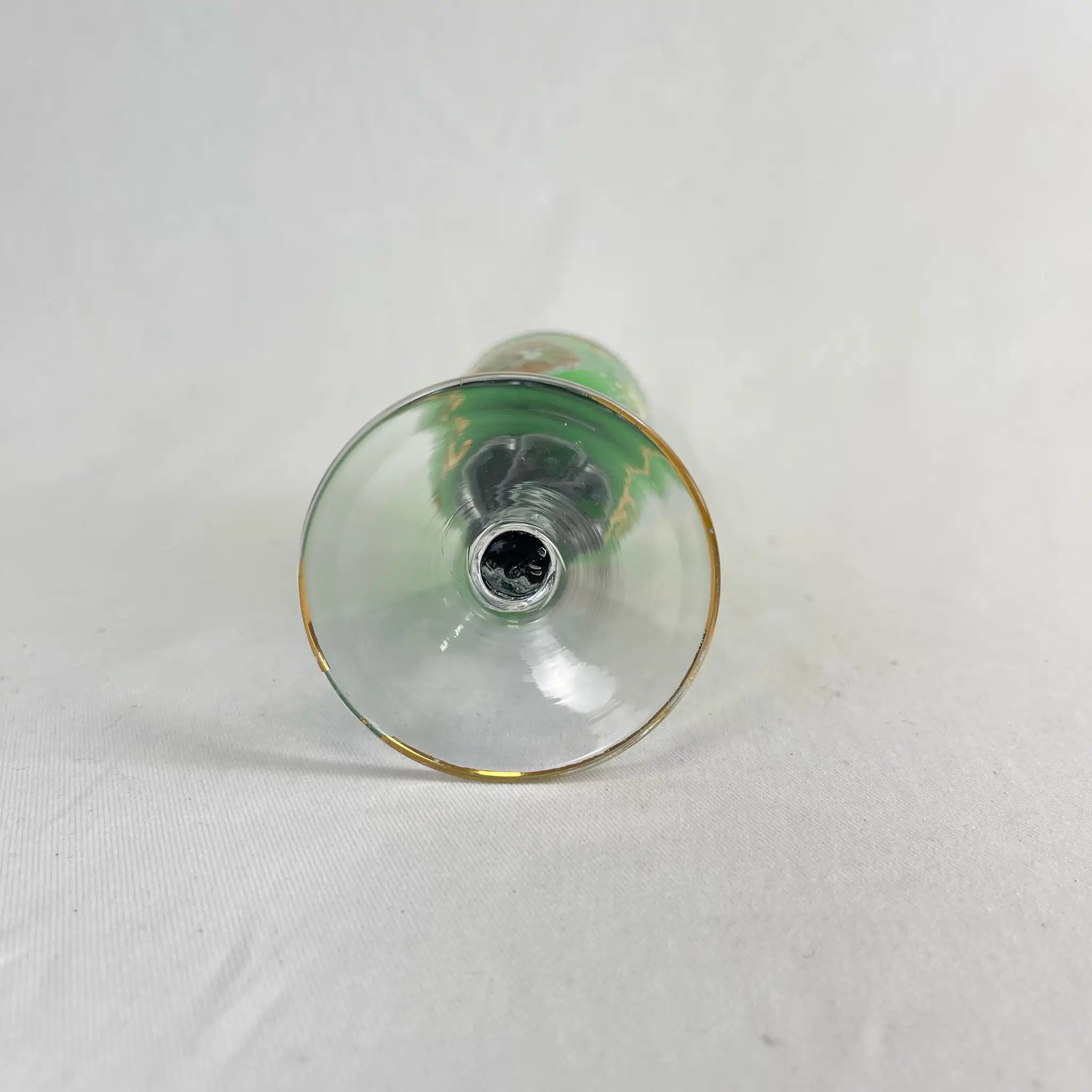 【リユース】 ベネチアングラス / ムラーノグラス / ソーダ石灰ガラス / イタリア / 金彩,花柄