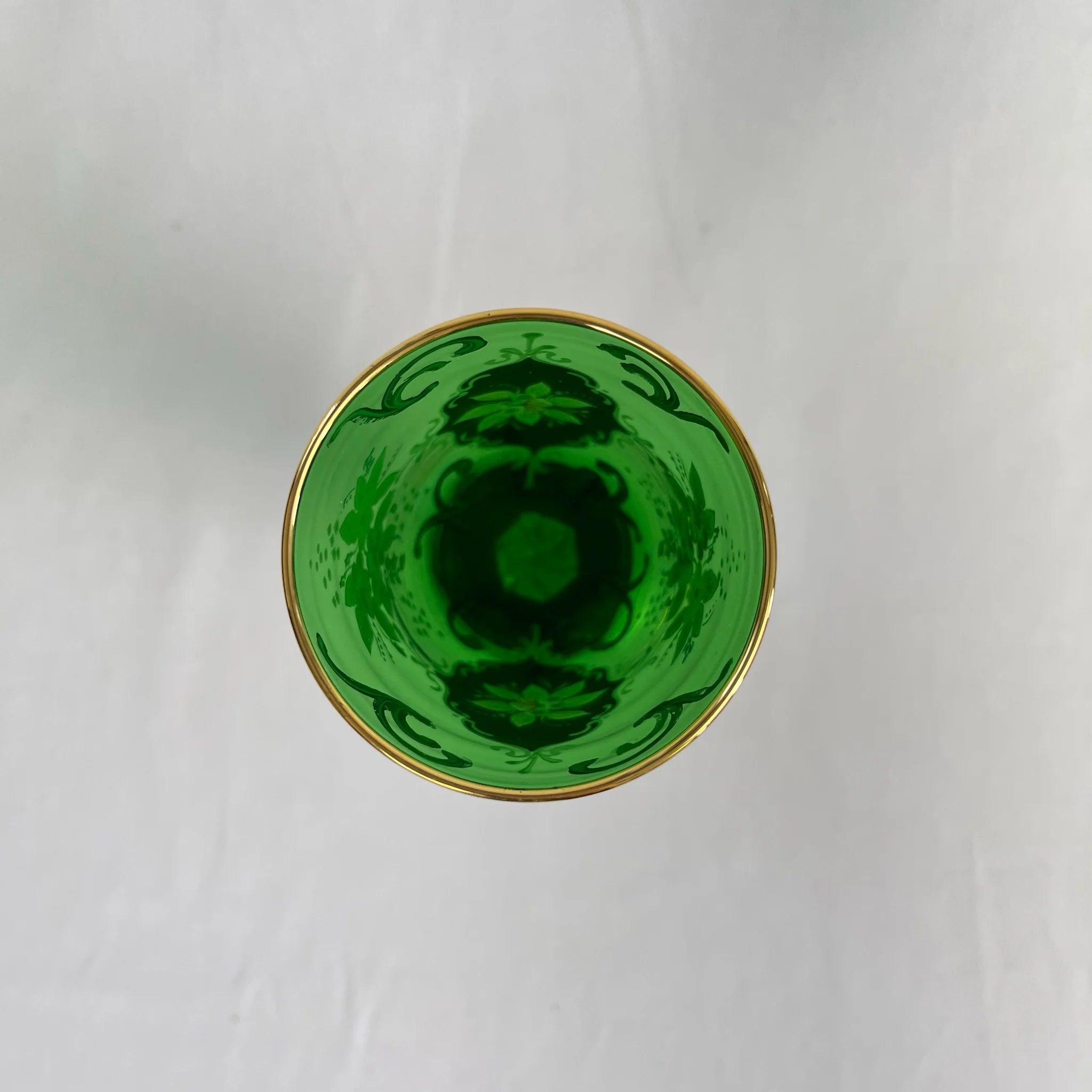 【リユース】 ベネチアングラス / ムラーノグラス / ソーダ石灰ガラス / イタリア / 金彩,花柄