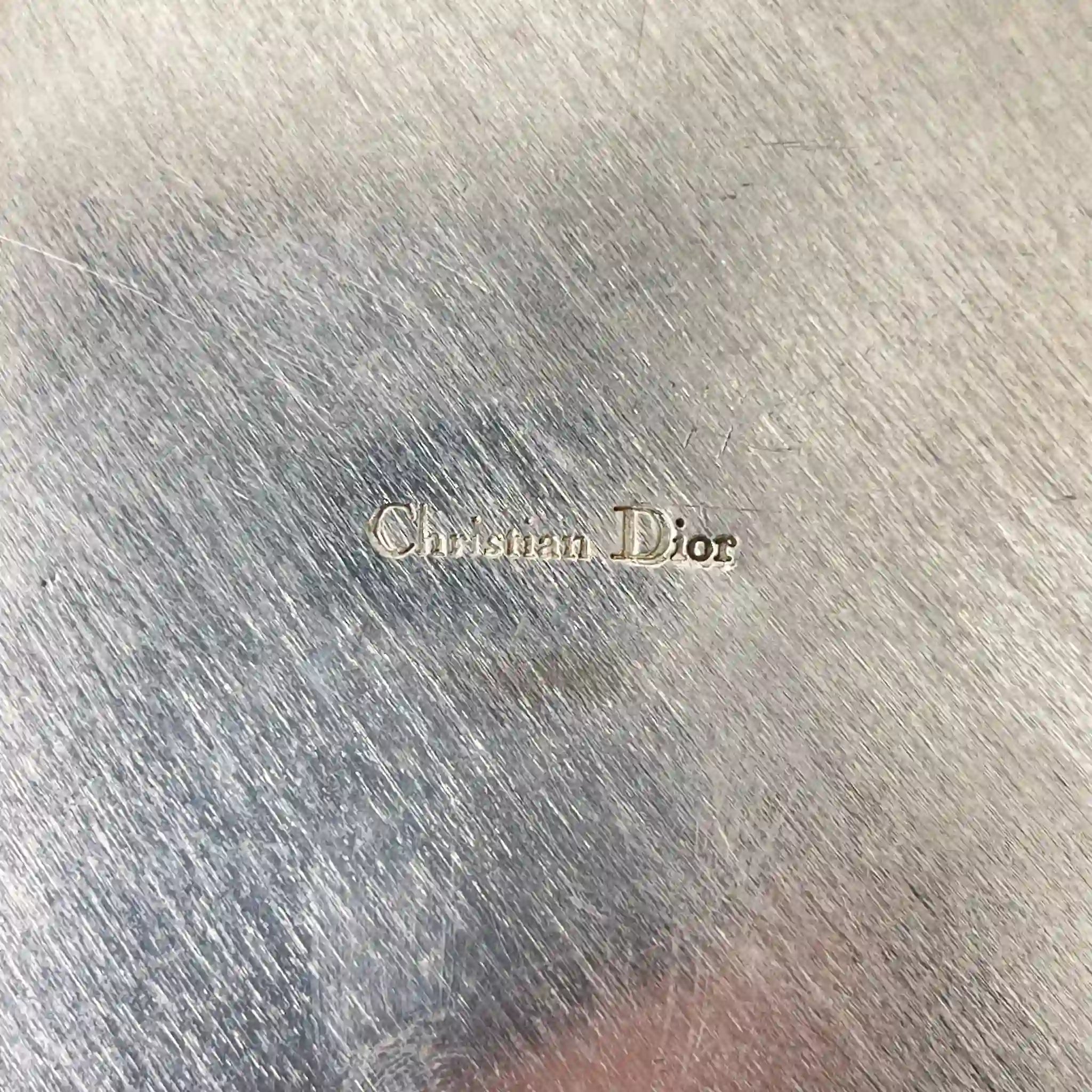 【アンティーク】 パウダーボックス / Christian Dior(クリスチャン ディオール) / シルバーメッキ / モノグラム入り