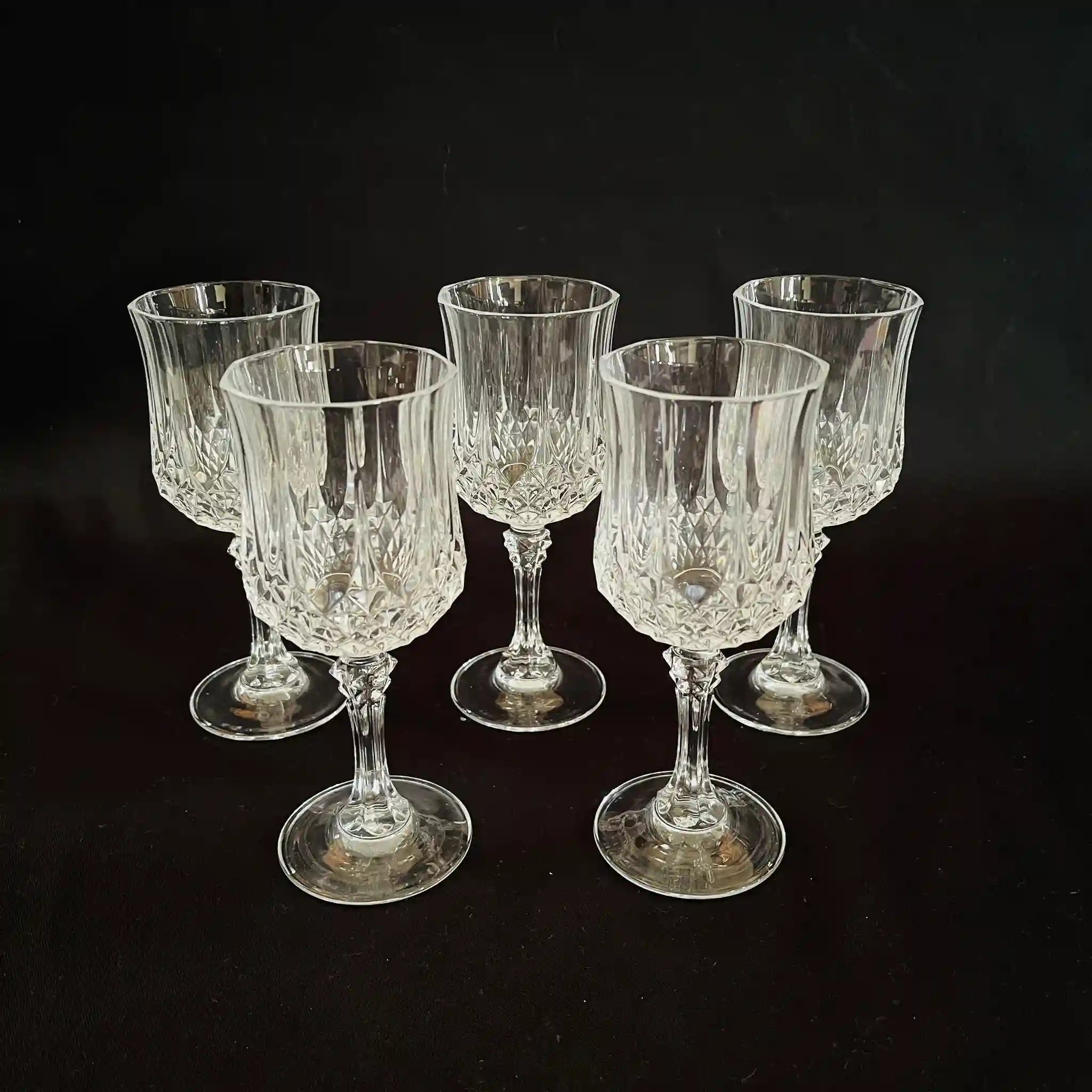 【リユース】 ワイングラス5P / クリスタルダルク / 未使用