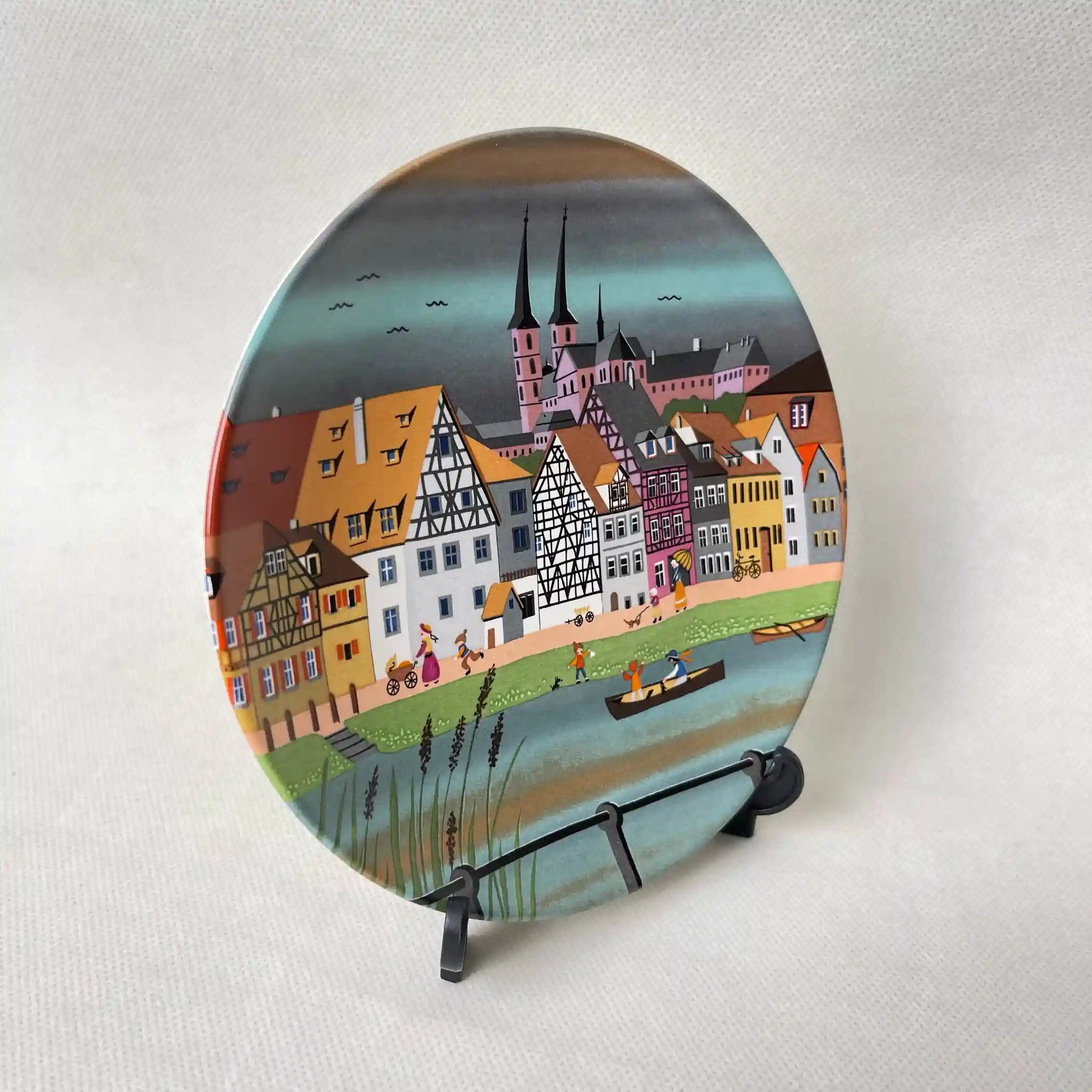 【复古】盘(碟子)/ Poole Pottery(茶壶)/陶器/英国/附带支架