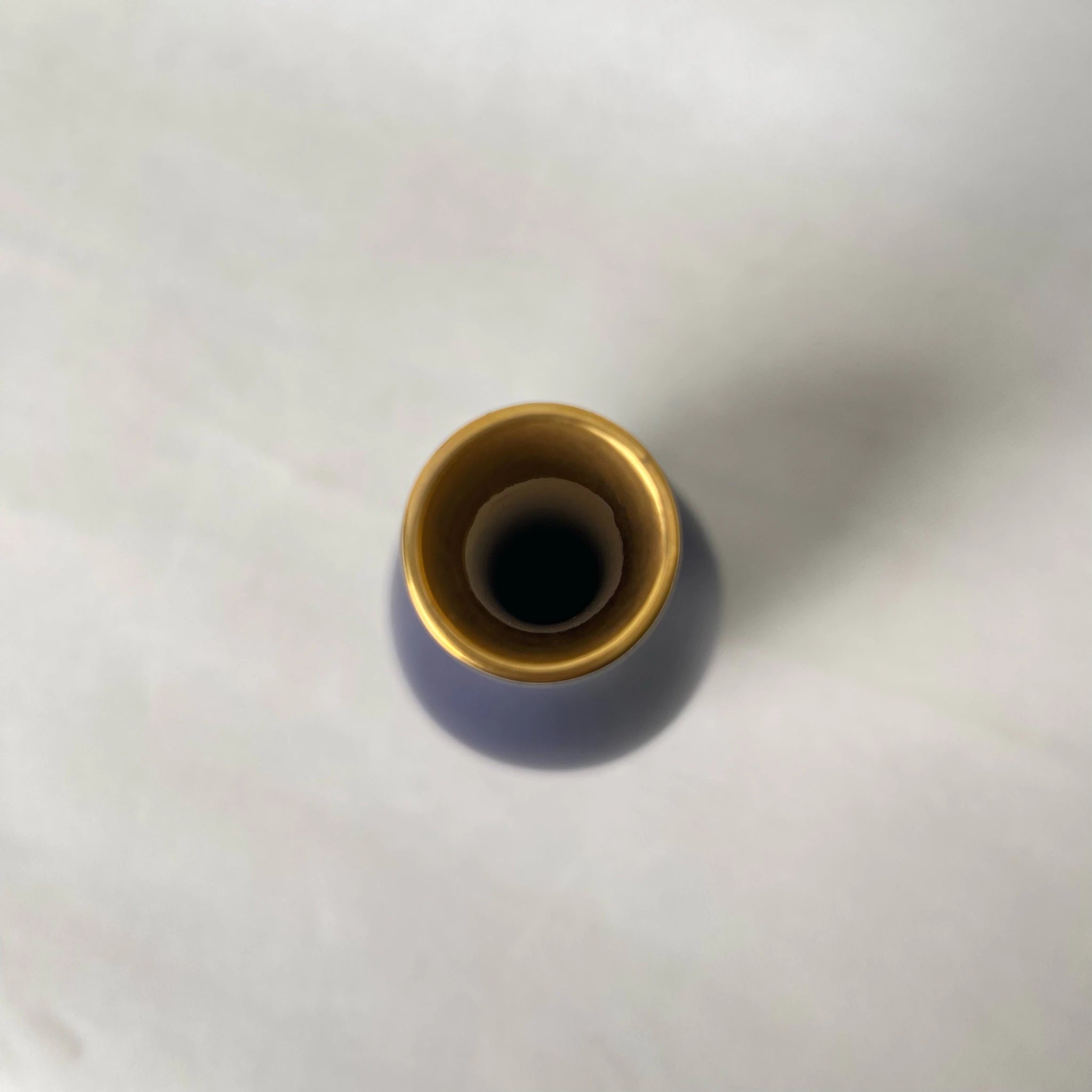 【リユース】 一輪挿し(花瓶) / 香蘭社 / 鶴首型 瑠璃色 / 磁器 / 日本 / 箱付き