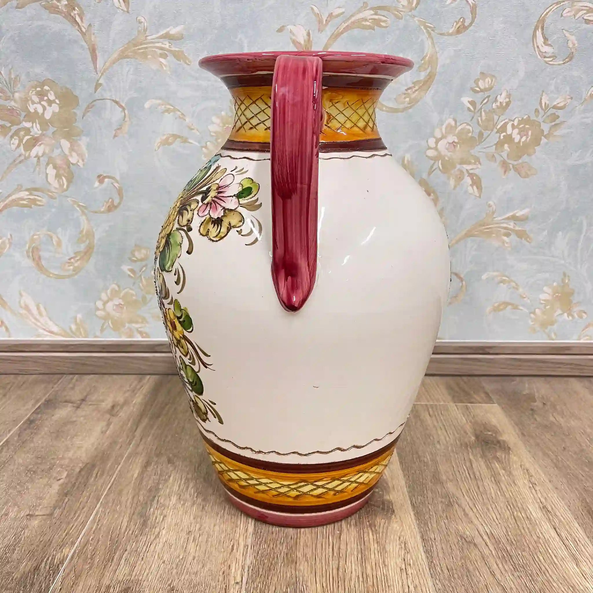 【ビンテージ】 フラワーベース(花瓶) / マヨルカ焼き / 陶器 / イタリア