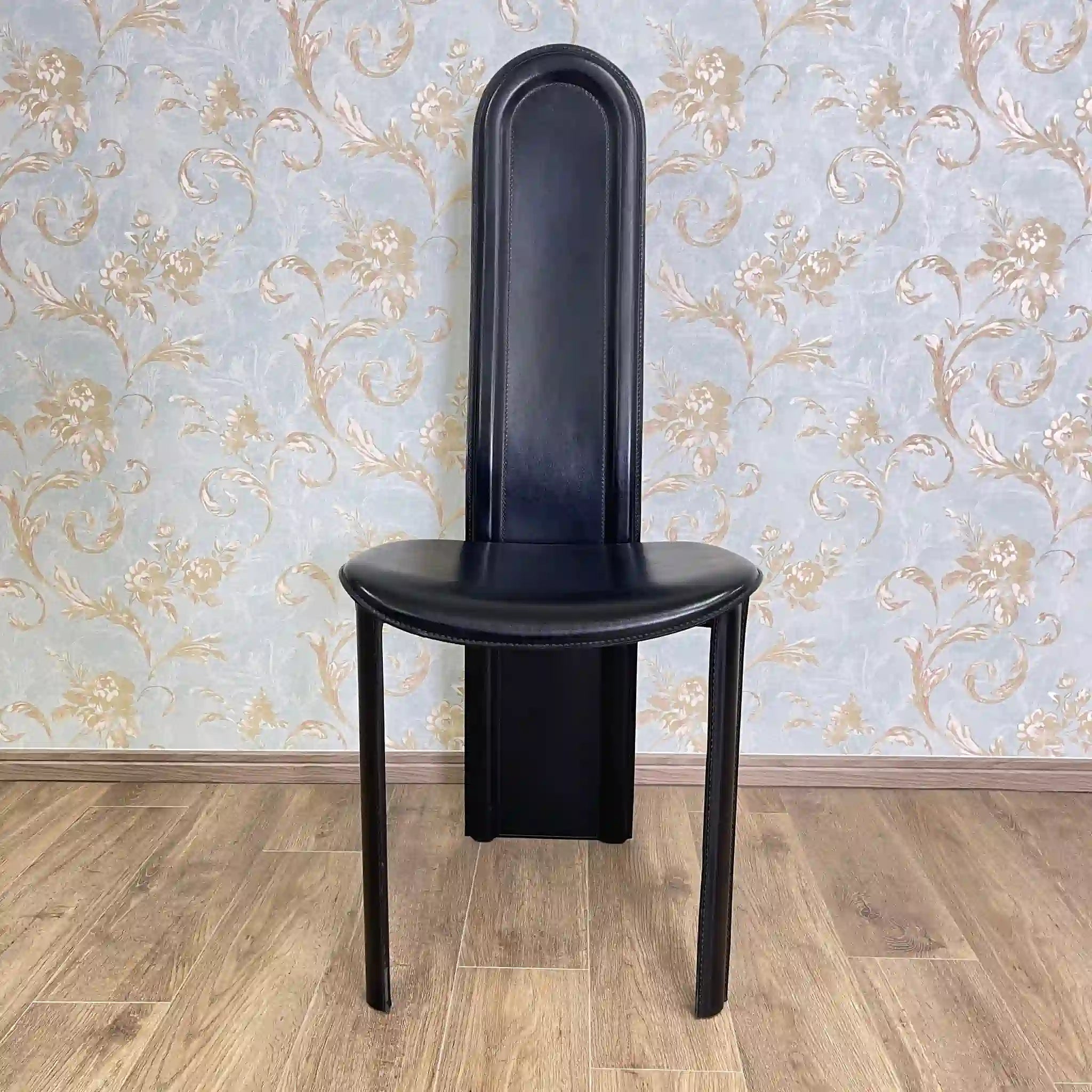 【ビンテージ】 ハイバックダイニングチェア / arper(アルペール) / レザー / イタリア