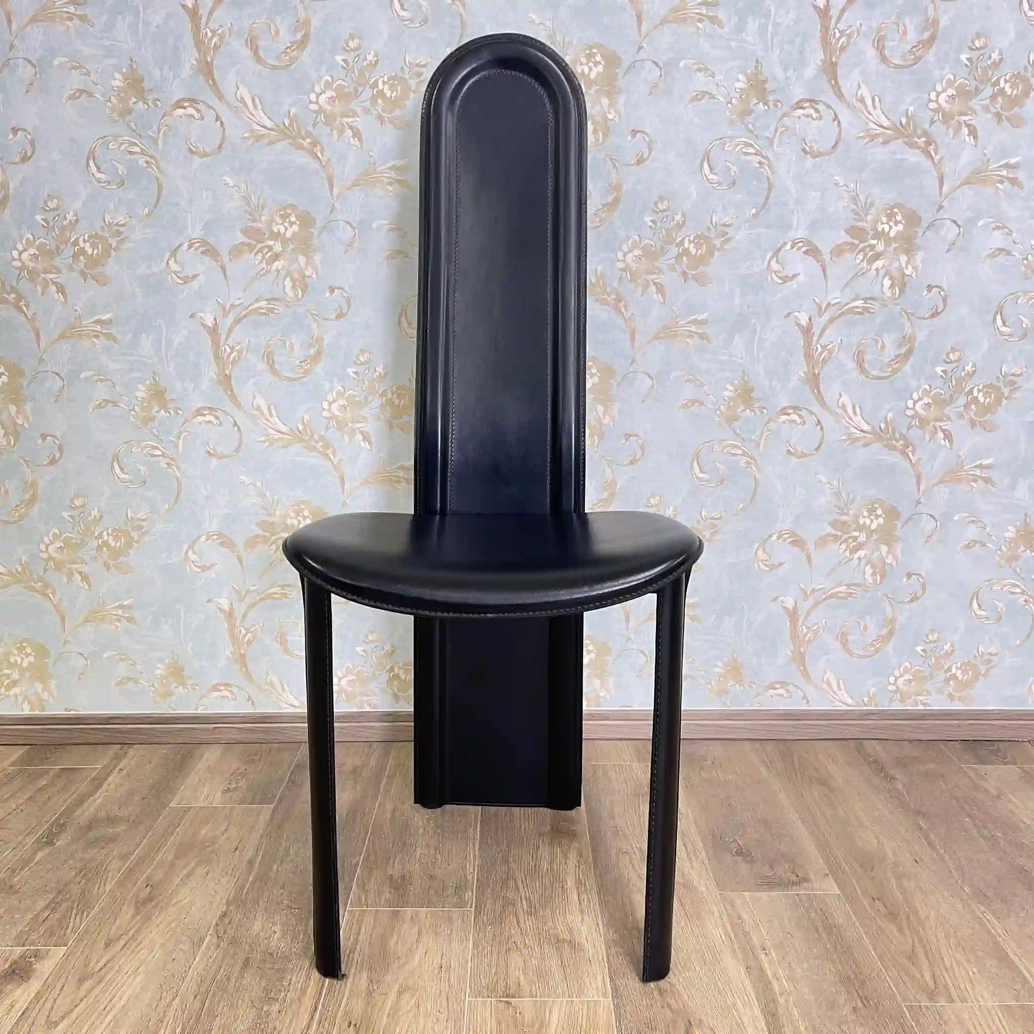 【ビンテージ】 ハイバックダイニングチェア / arper(アルペール) / レザー