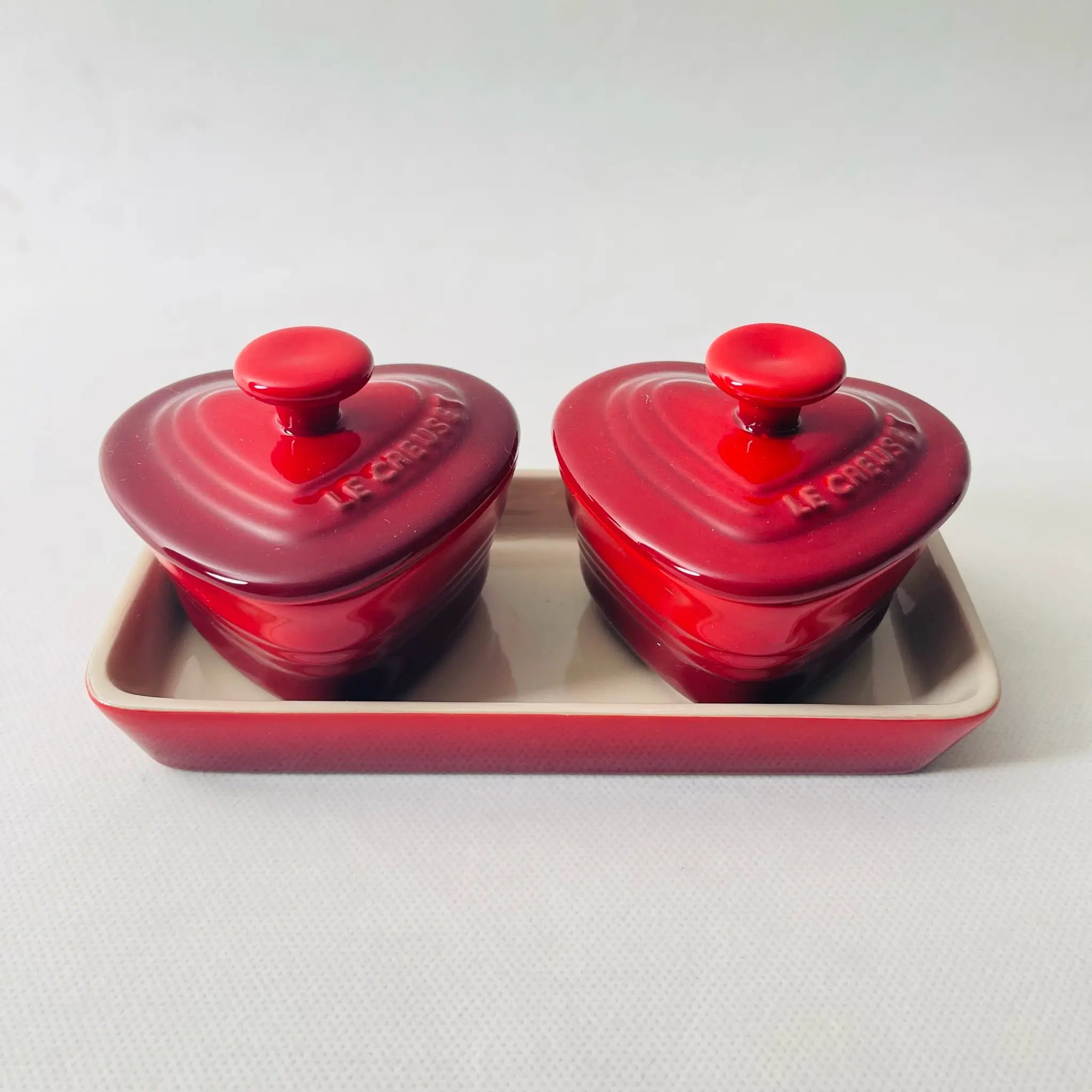 【リユース】 耐熱容器 2P プレート付き / LE CREUSET(ル・クルーゼ) / ラムカン / 未使用