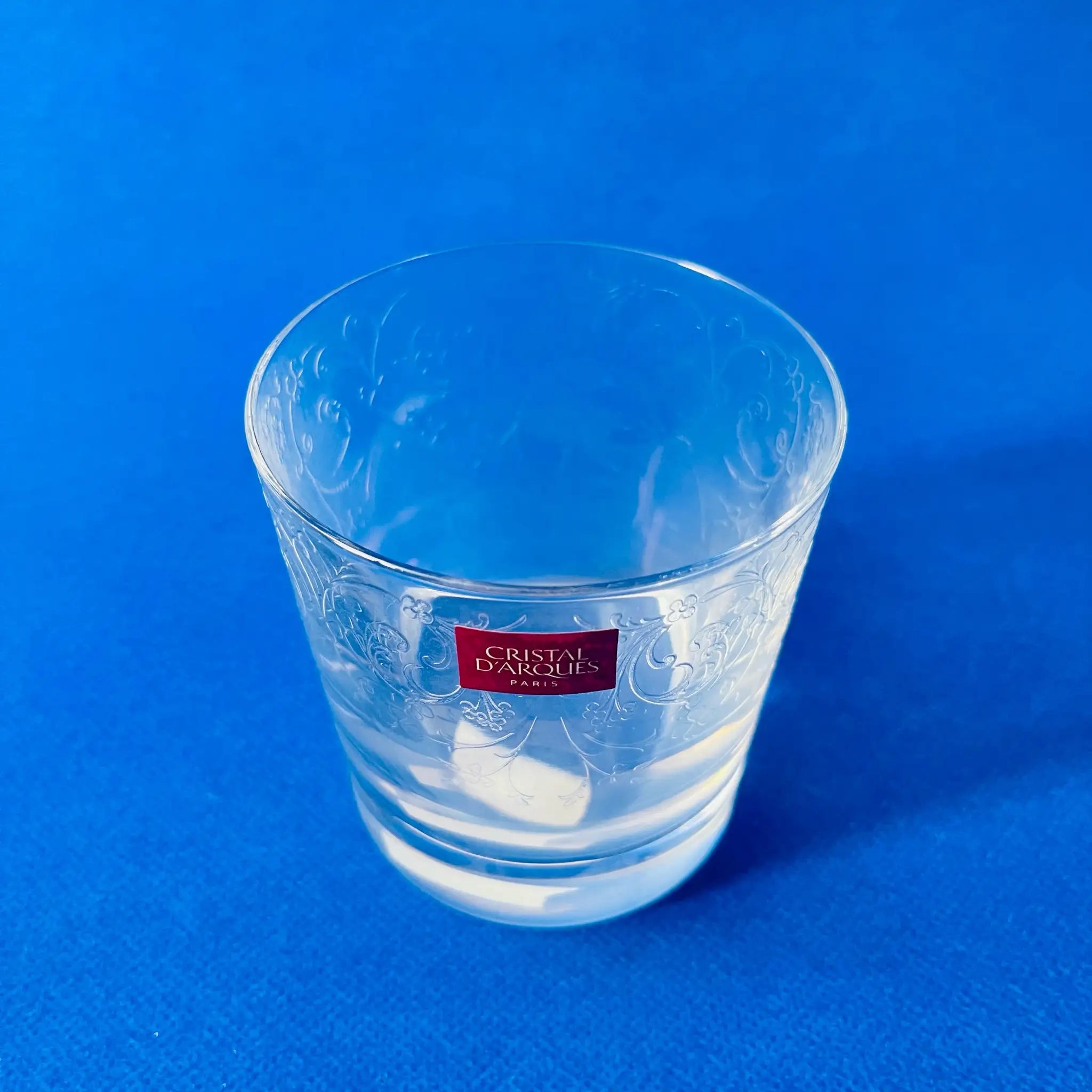 【リユース】 ロックグラス 2P / CRISTAL D‘ARQUES(クリスタルダルク) / Dampierre (ダンピエール) / 1968年~ / クリスタルガラス / フランス / 未使用,アラベスク,ペアオールド / 箱付き