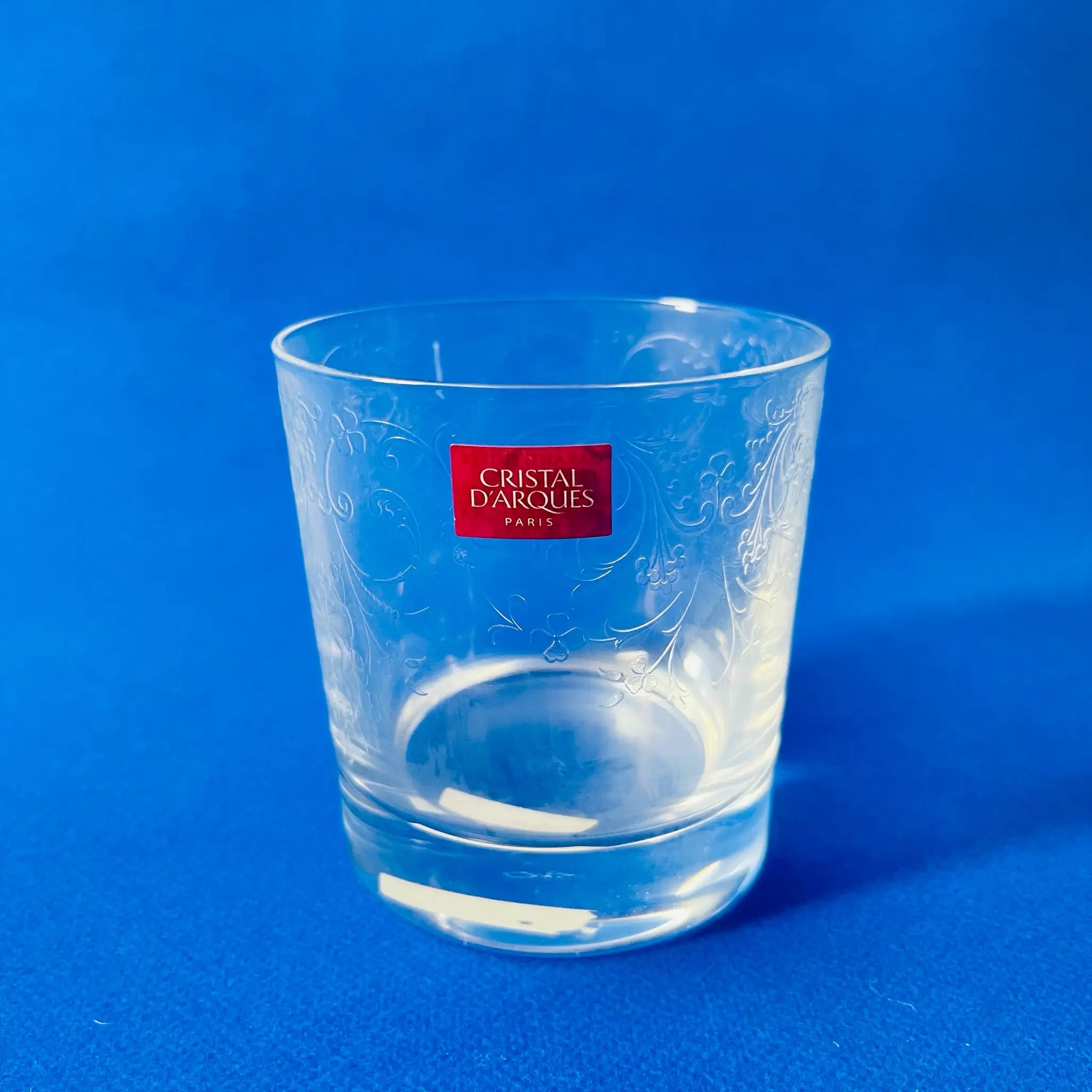 【リユース】 ロックグラス 2P / CRISTAL D‘ARQUES(クリスタルダルク) / Dampierre (ダンピエール) / 1968年~ / クリスタルガラス / フランス / 未使用,アラベスク,ペアオールド / 箱付き